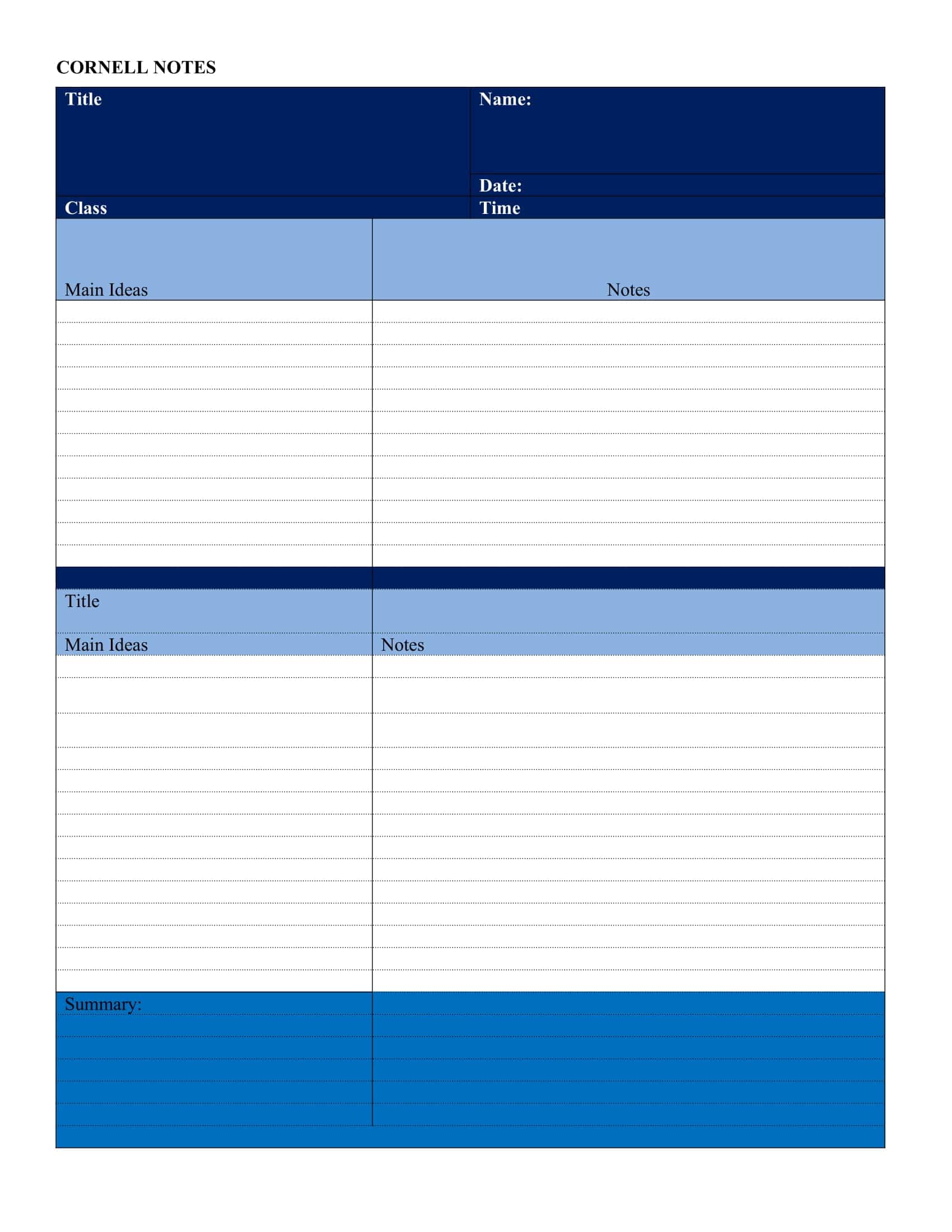 cornell notes template word cornell notes template word
