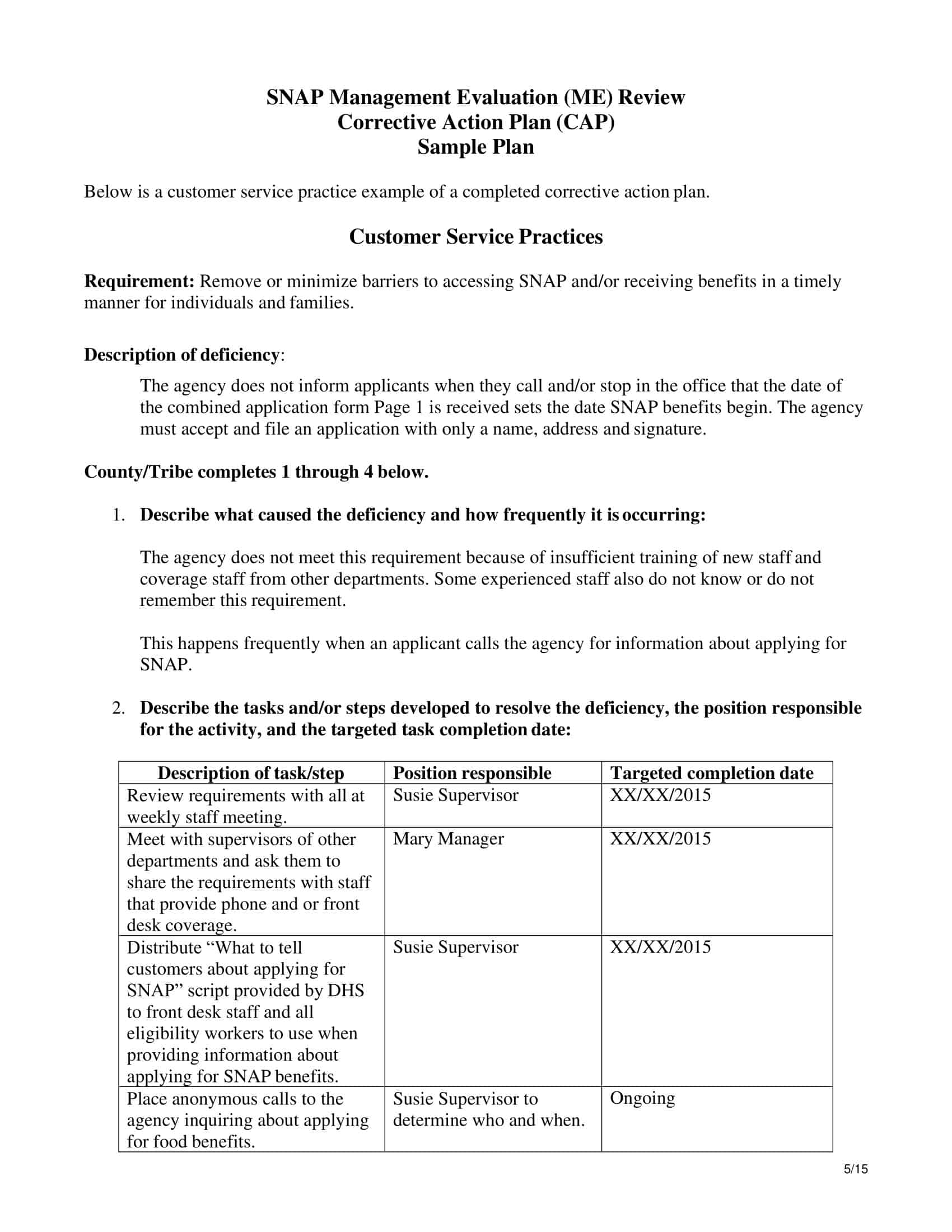 corrective action plan letter corrective action plan letter