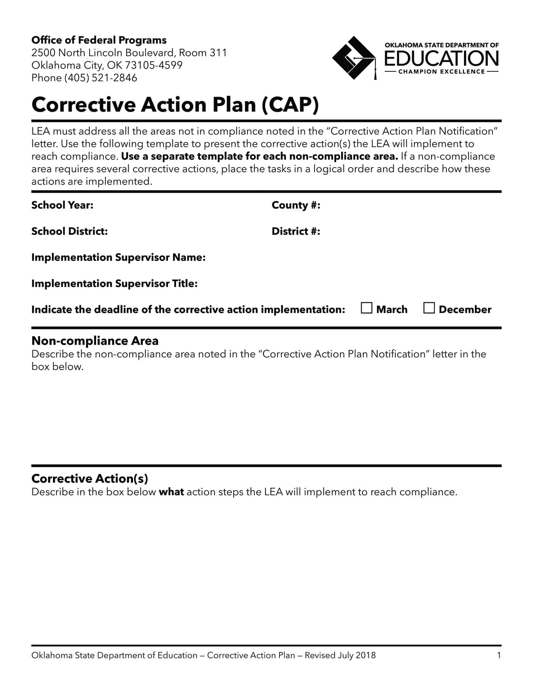 corrective action plan response letter corrective action plan response letter