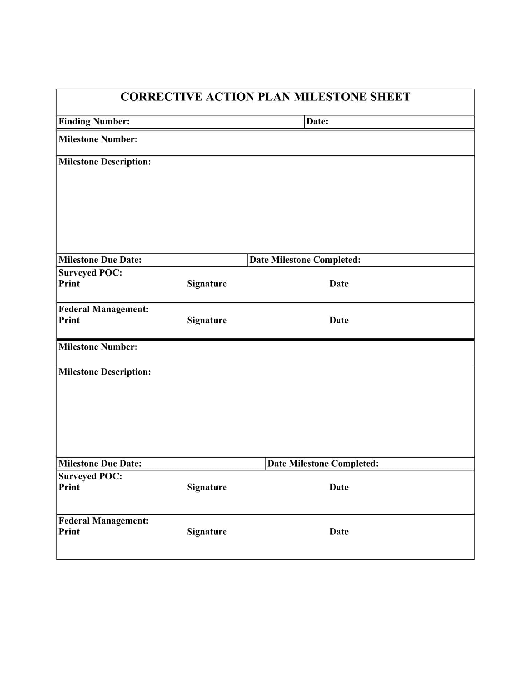 corrective plan of action corrective plan of action