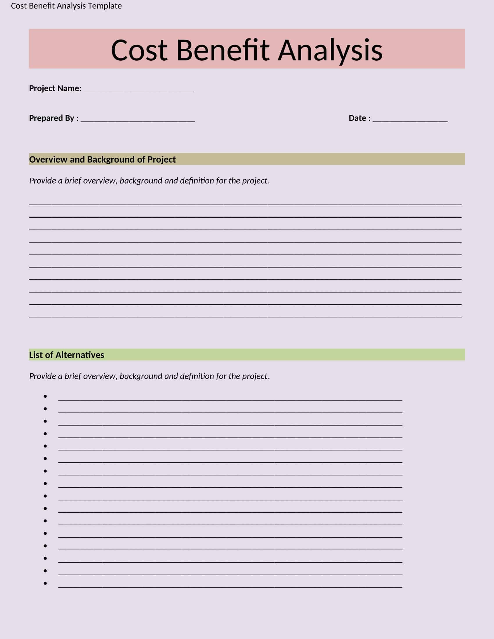 cost benefit analysis cost benefit analysis