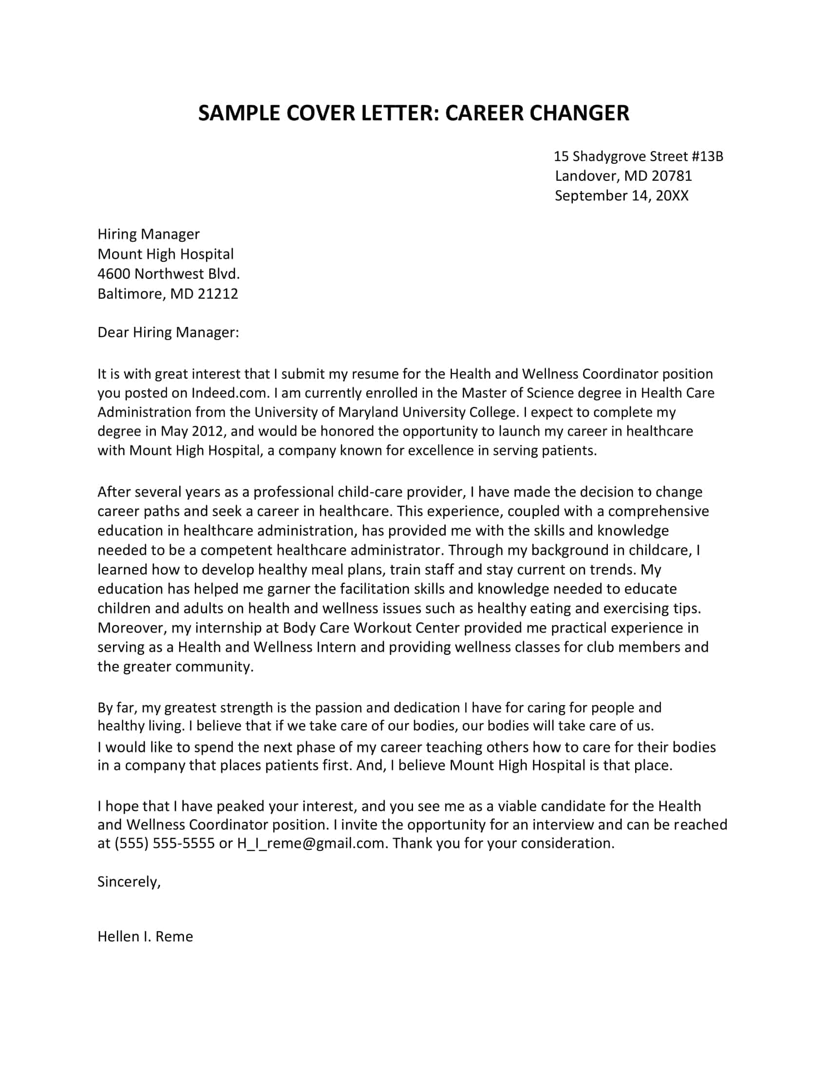 cover letter for career change examples cover letter for career change examples