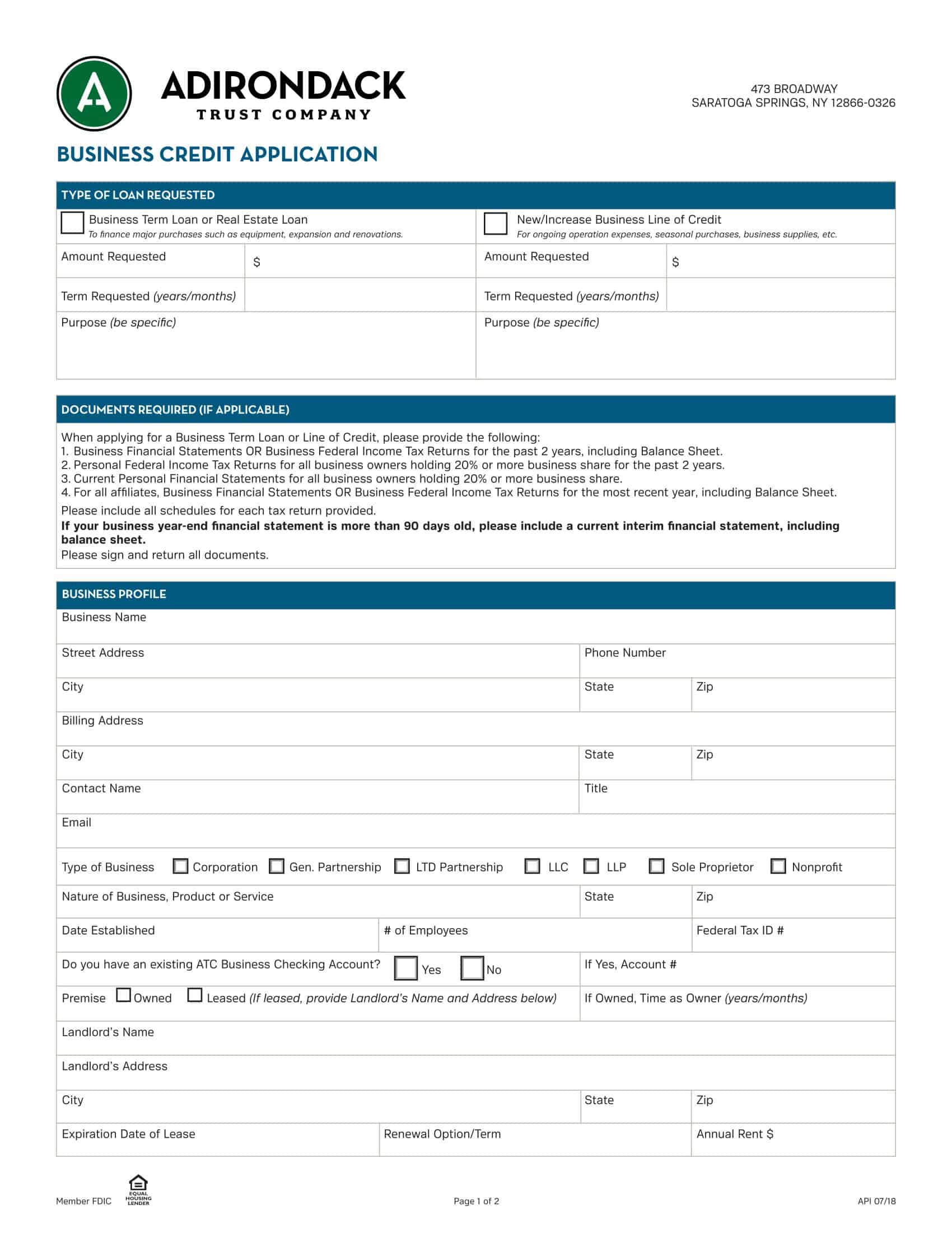 credit application for a business account template credit application for a business account template