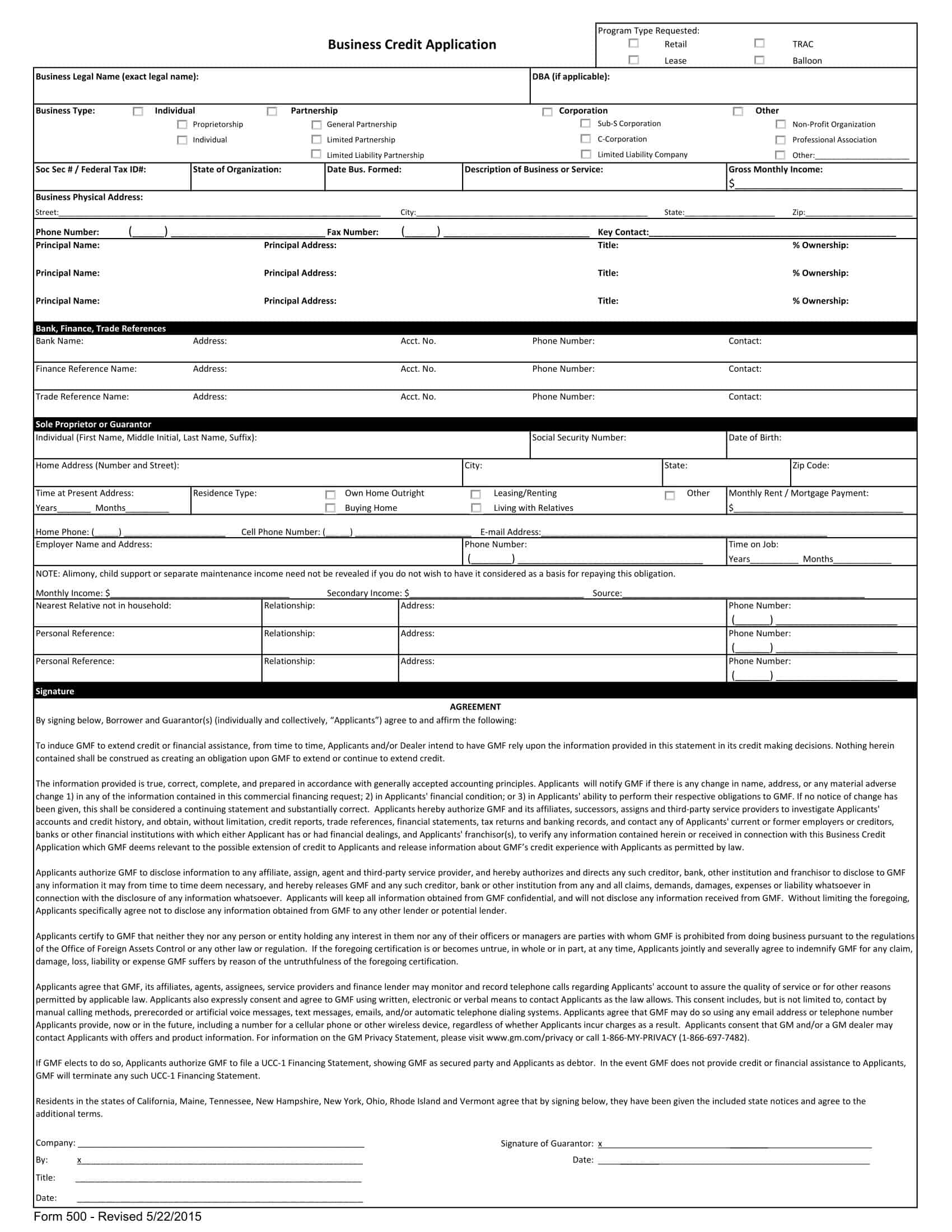 credit applications for businesses credit applications for businesses