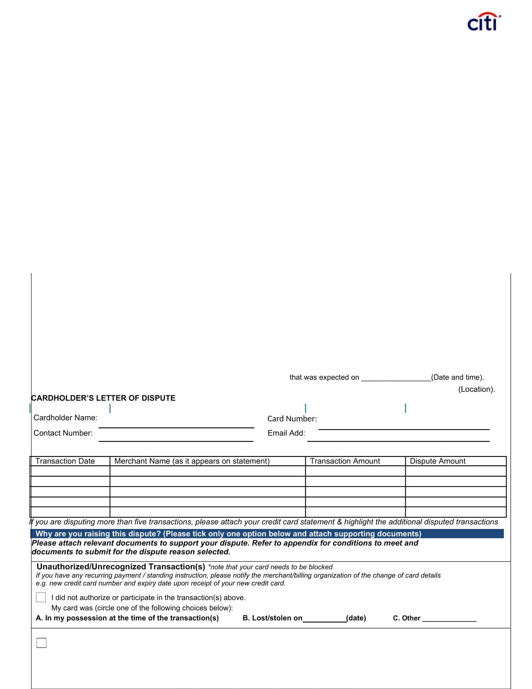 credit card dispute letter credit card dispute letter