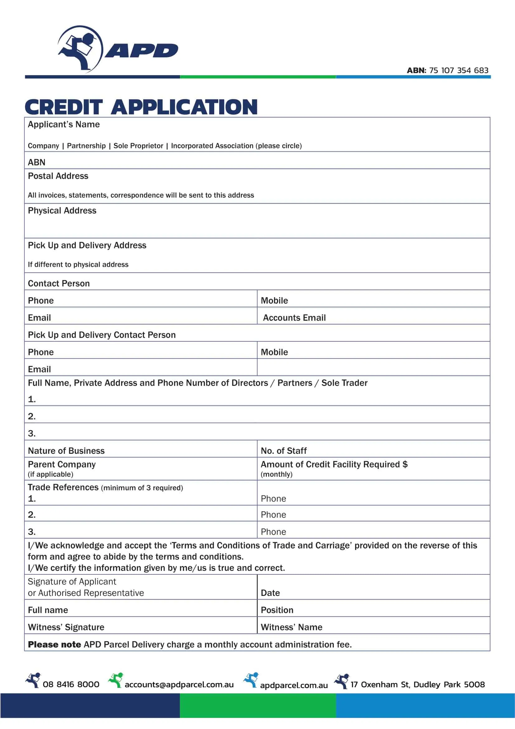 credit form application credit form application