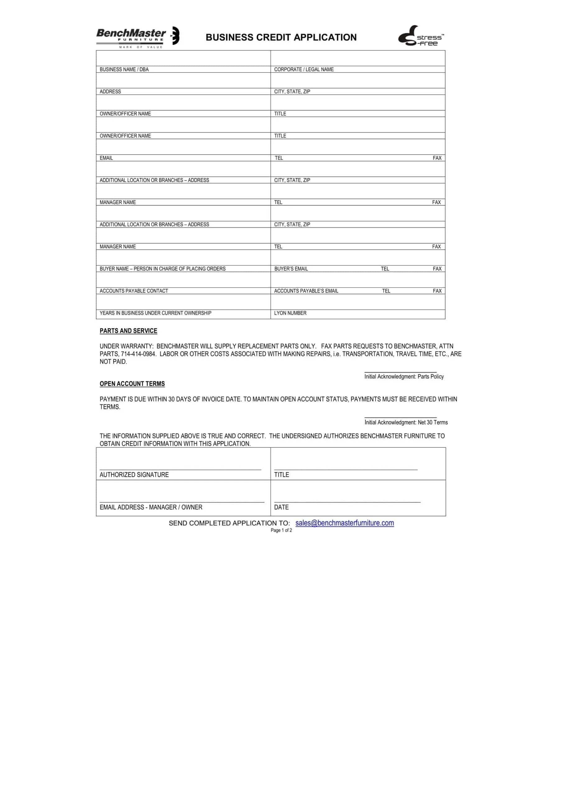 customer credit application form customer credit application form