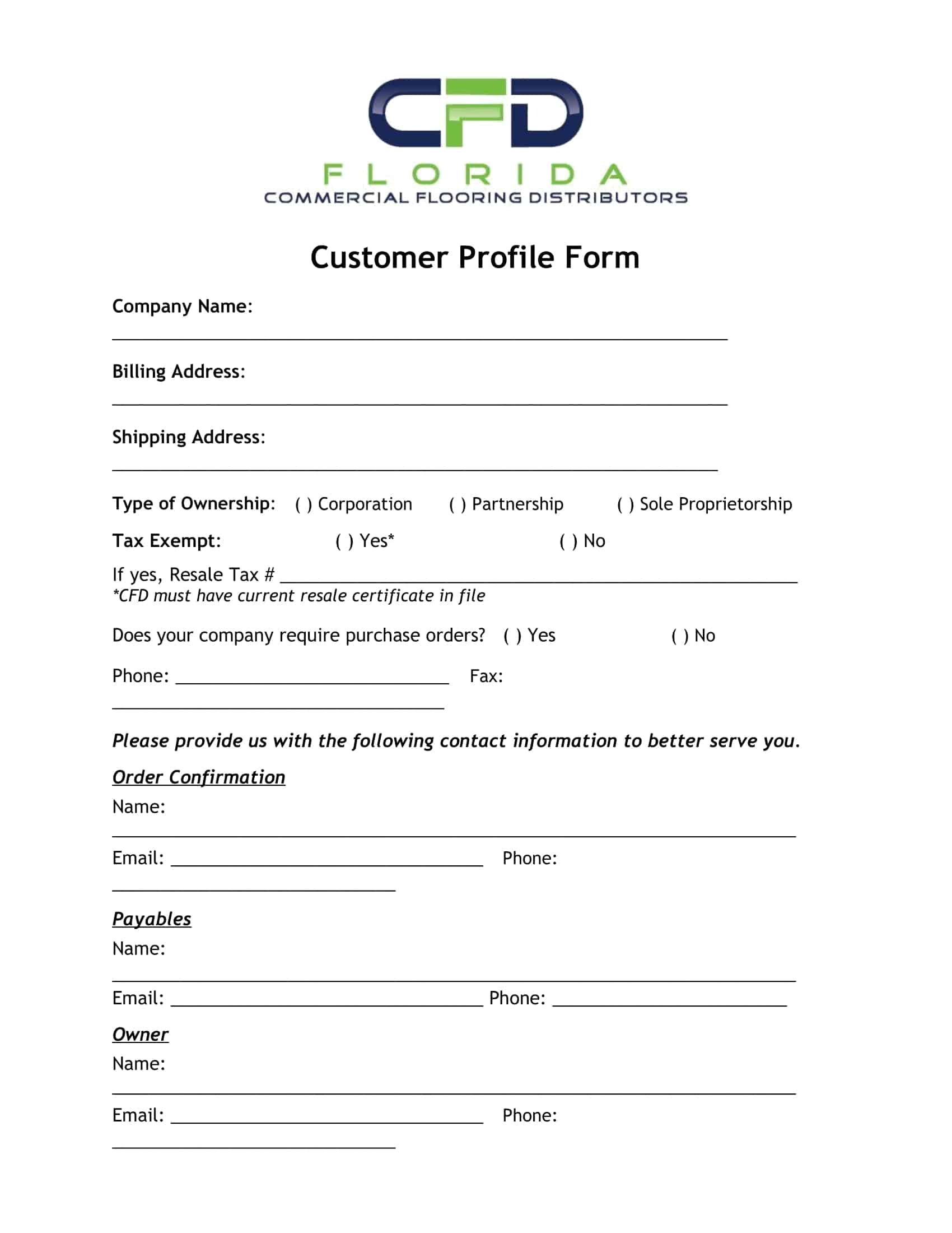 customer profile template excel customer profile template excel