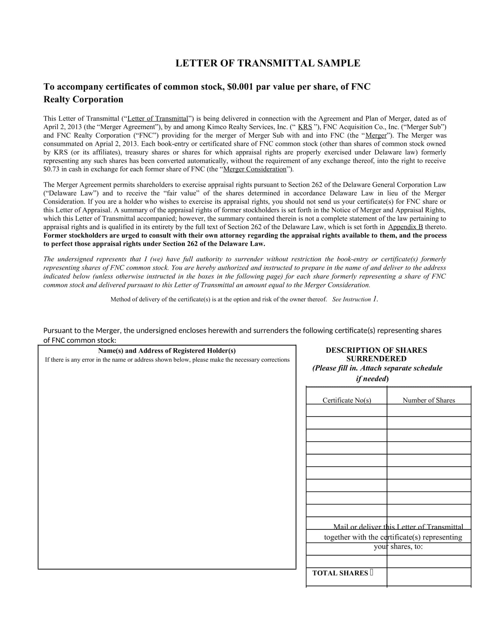 define letter of transmittal define letter of transmittal
