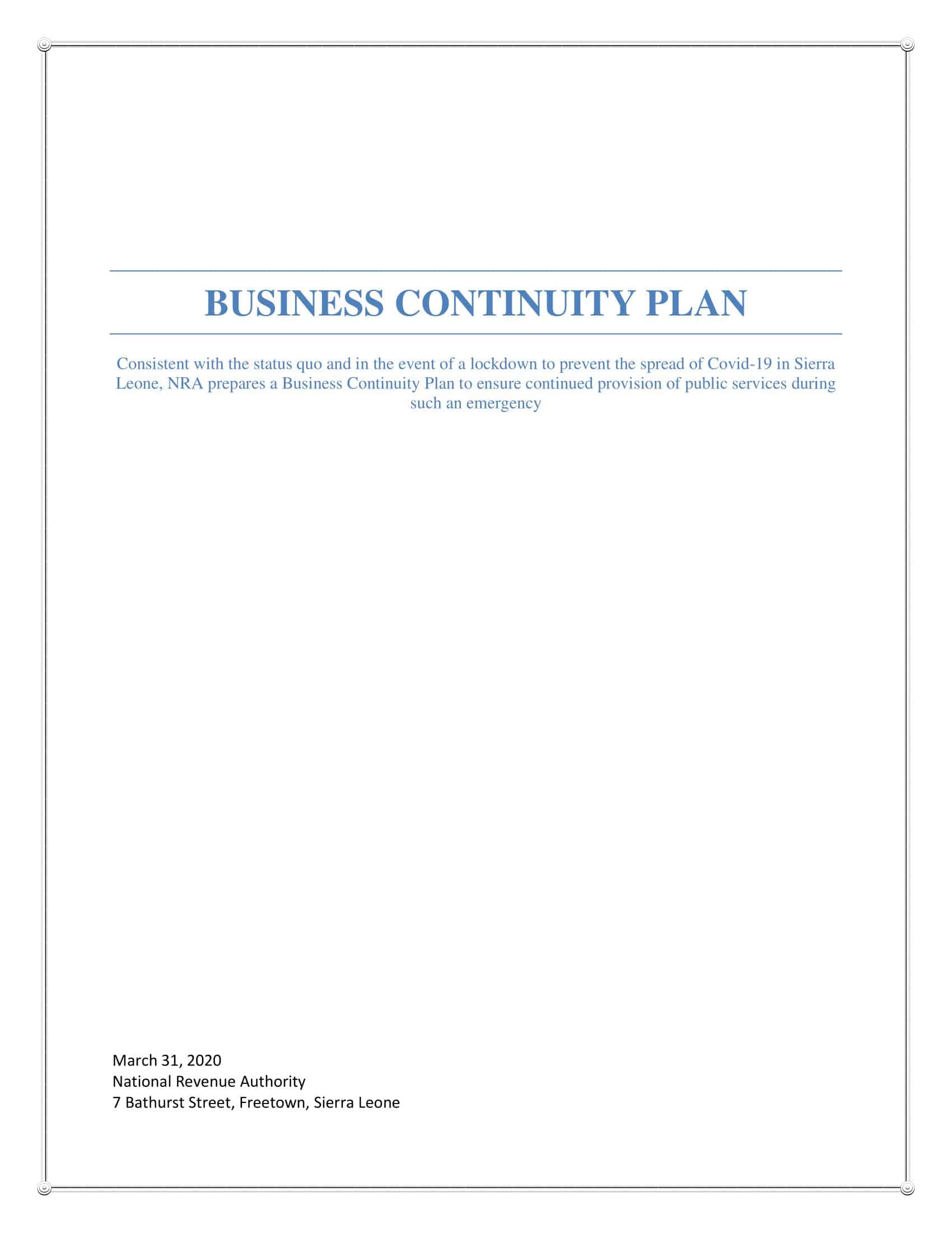 disaster recovery business continuity plan disaster recovery business continuity plan