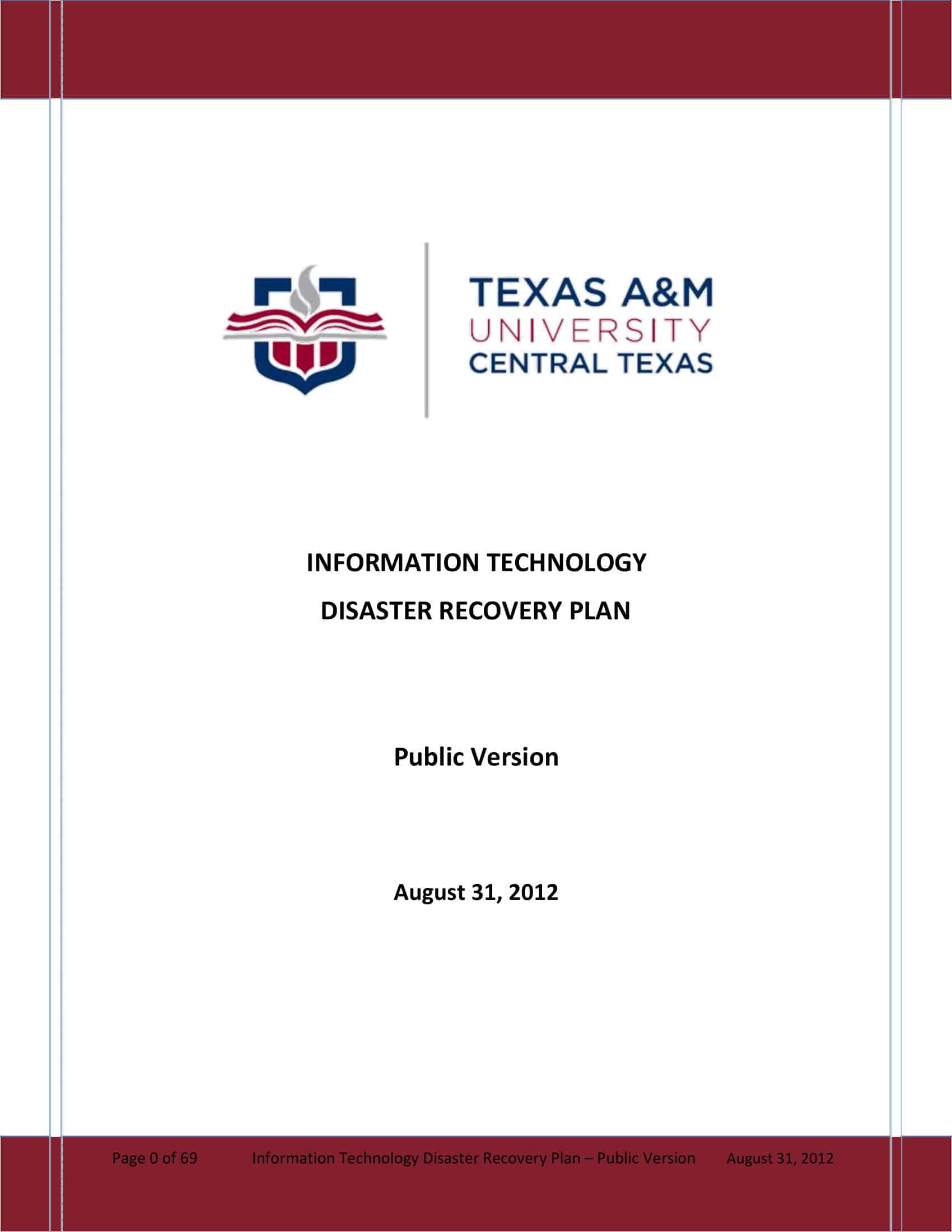 disaster recovery plan template word disaster recovery plan template word