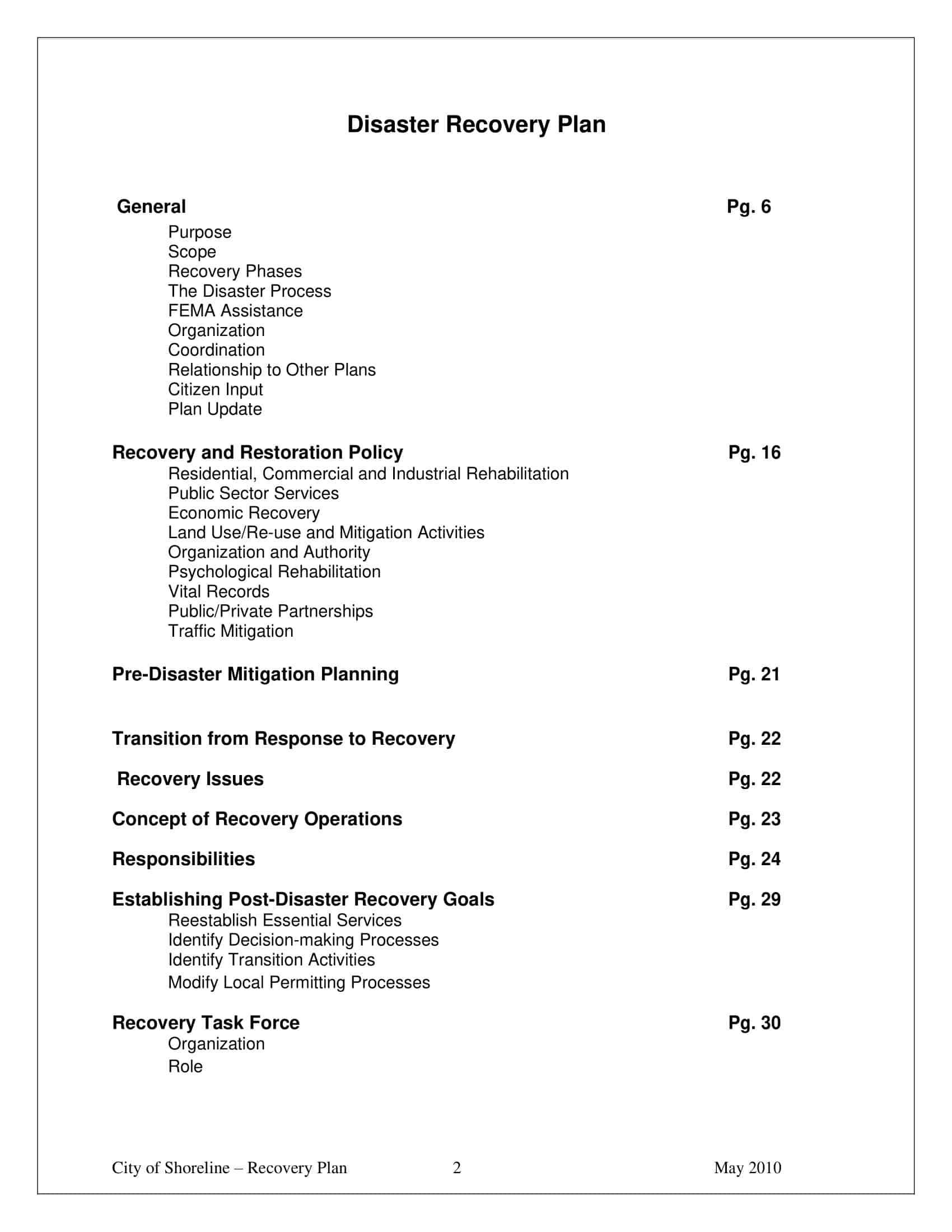 disaster recovery plans disaster recovery plans