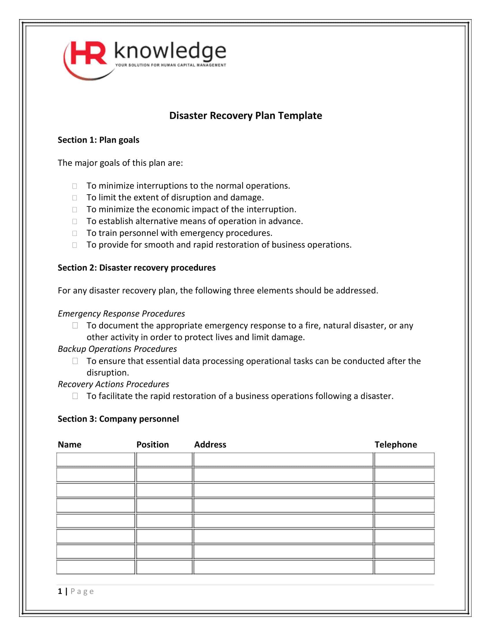 disaster recovery test plan disaster recovery test plan