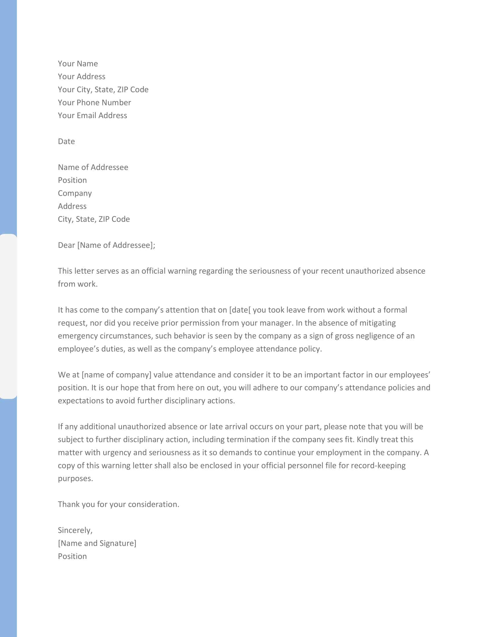 disciplinary action sample warning letter for drunk employee disciplinary action sample warning letter for drunk employee