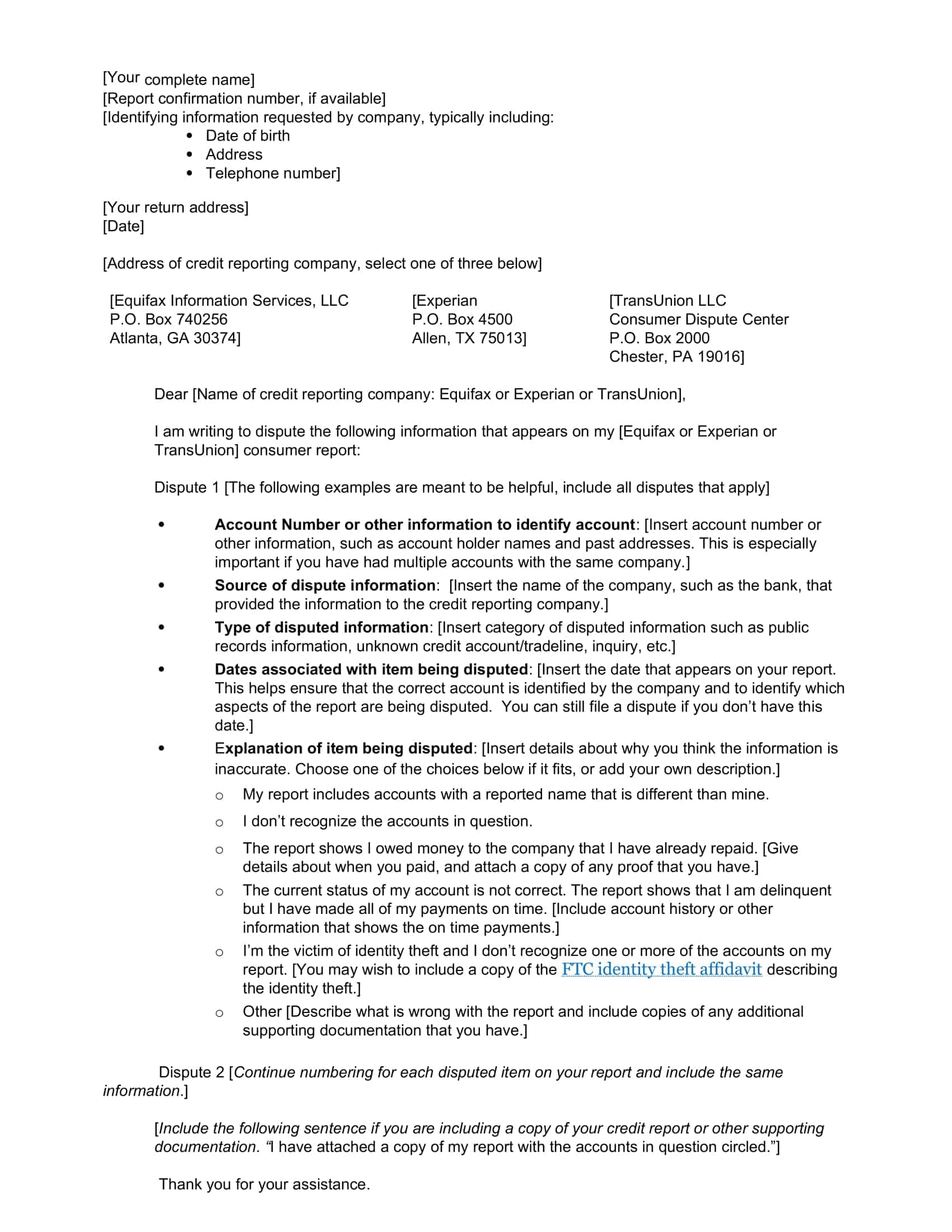 dispute sample letter to remove collection from credit report dispute sample letter to remove collection from credit report