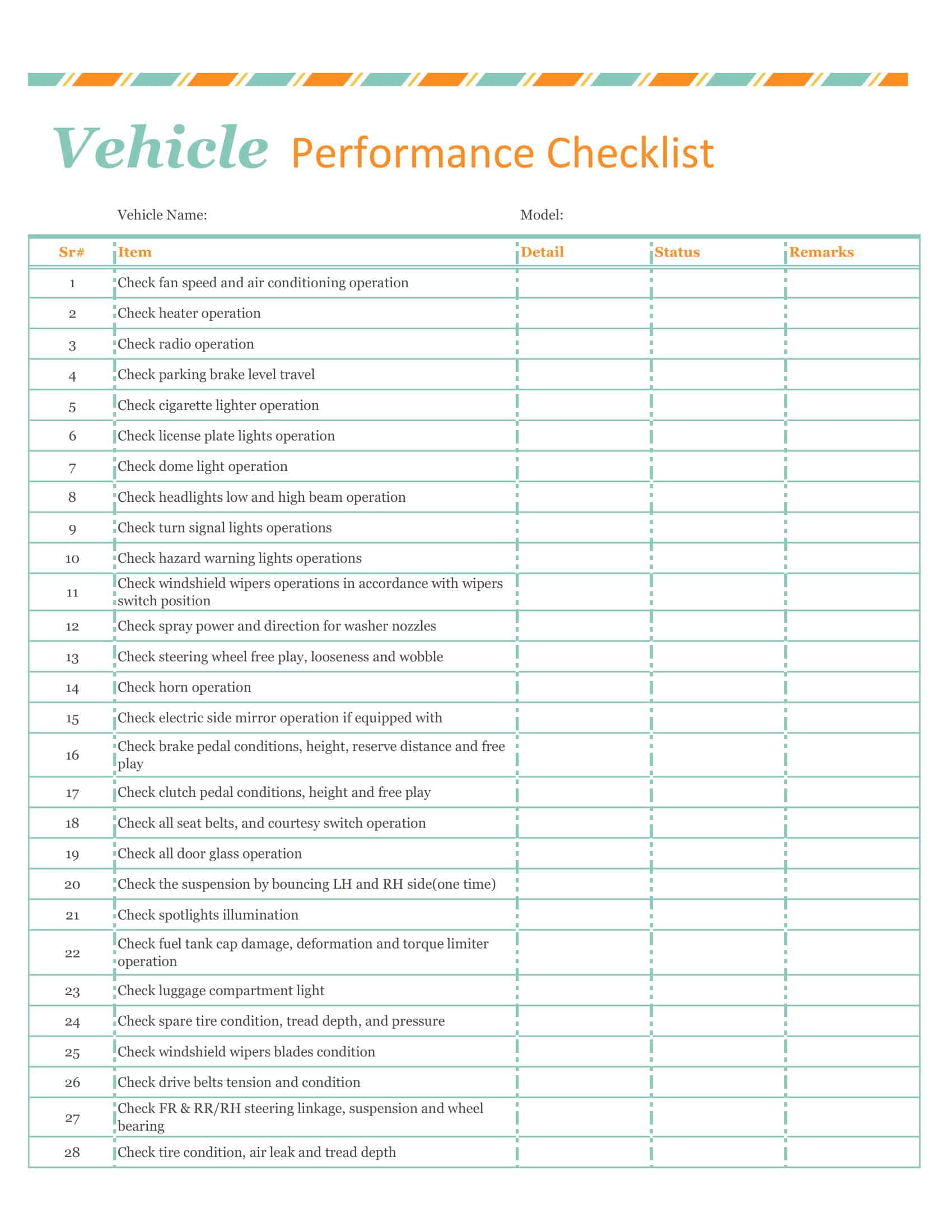 free-printable-vehicle-checklist-inspection-maintenance-word-pdf