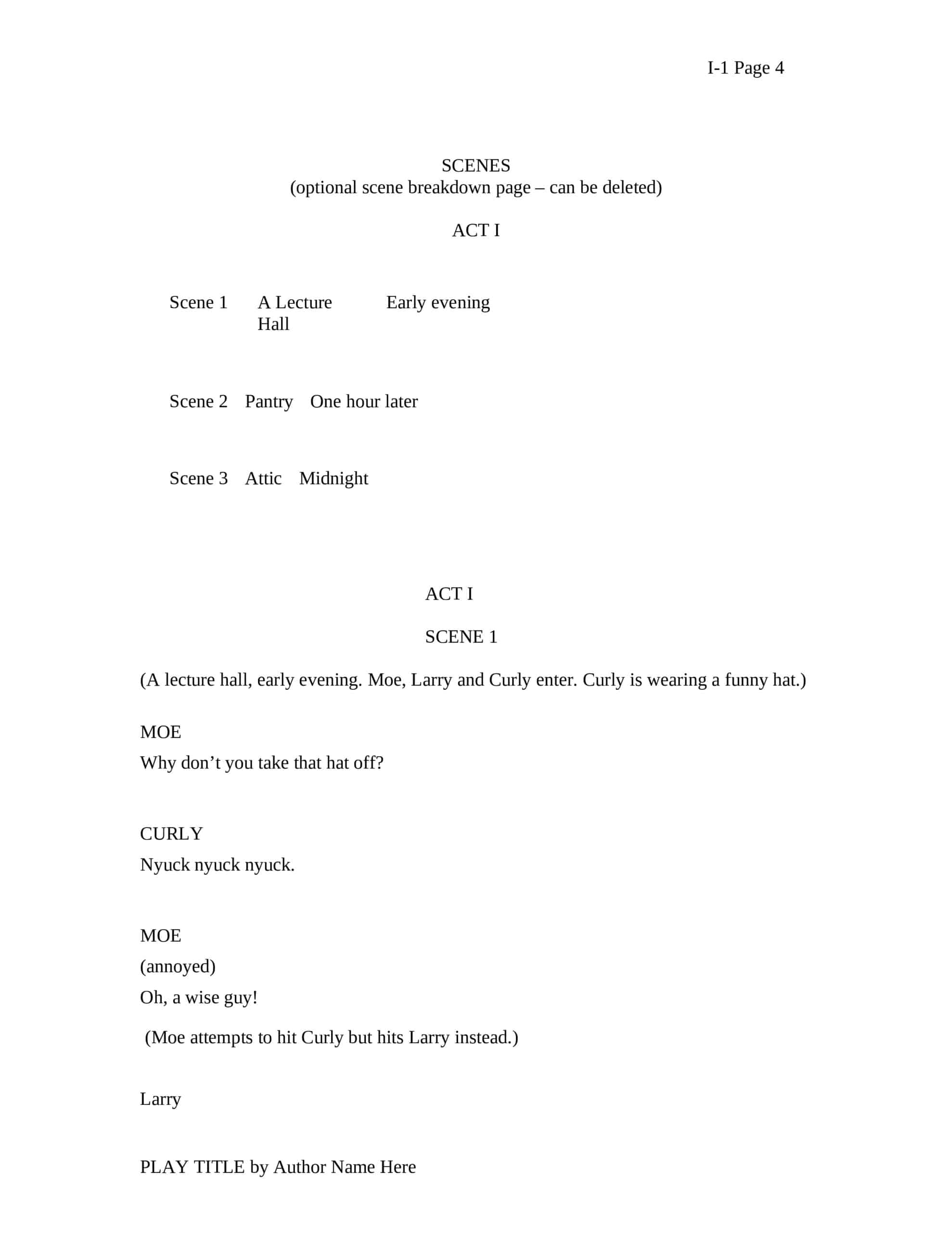 Free Printable Screenplay Templates Word PDF Free Printable Screenplay Templates Word PDF