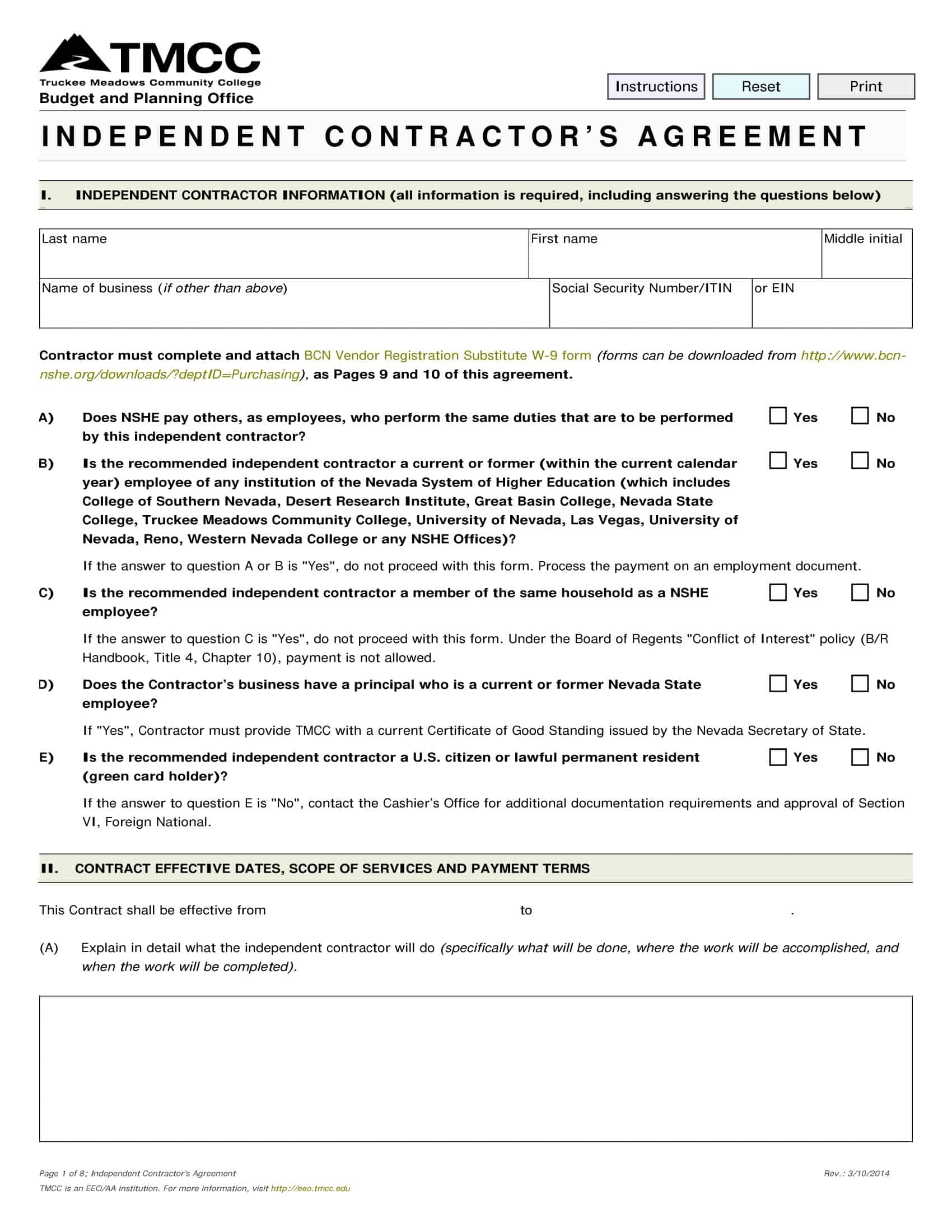 editable independent contractor agreement free editable independent contractor agreement free