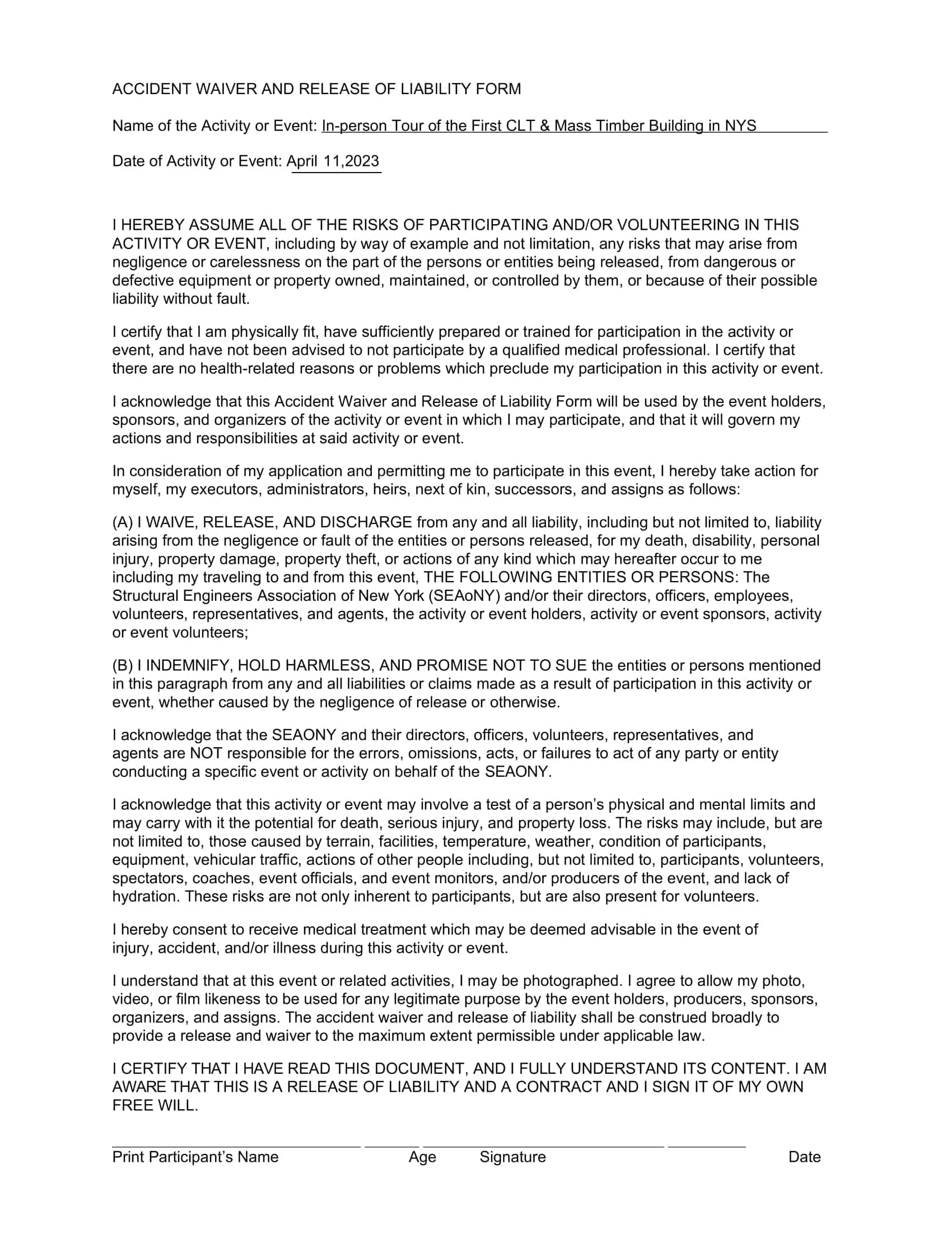 editable release of liability form free editable release of liability form free