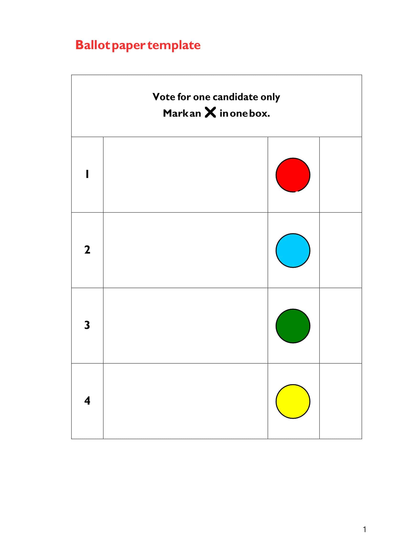 Free Printable Ballot Templates Word PDF Sample Voting Free Printable Ballot Templates Word PDF Sample Voting
