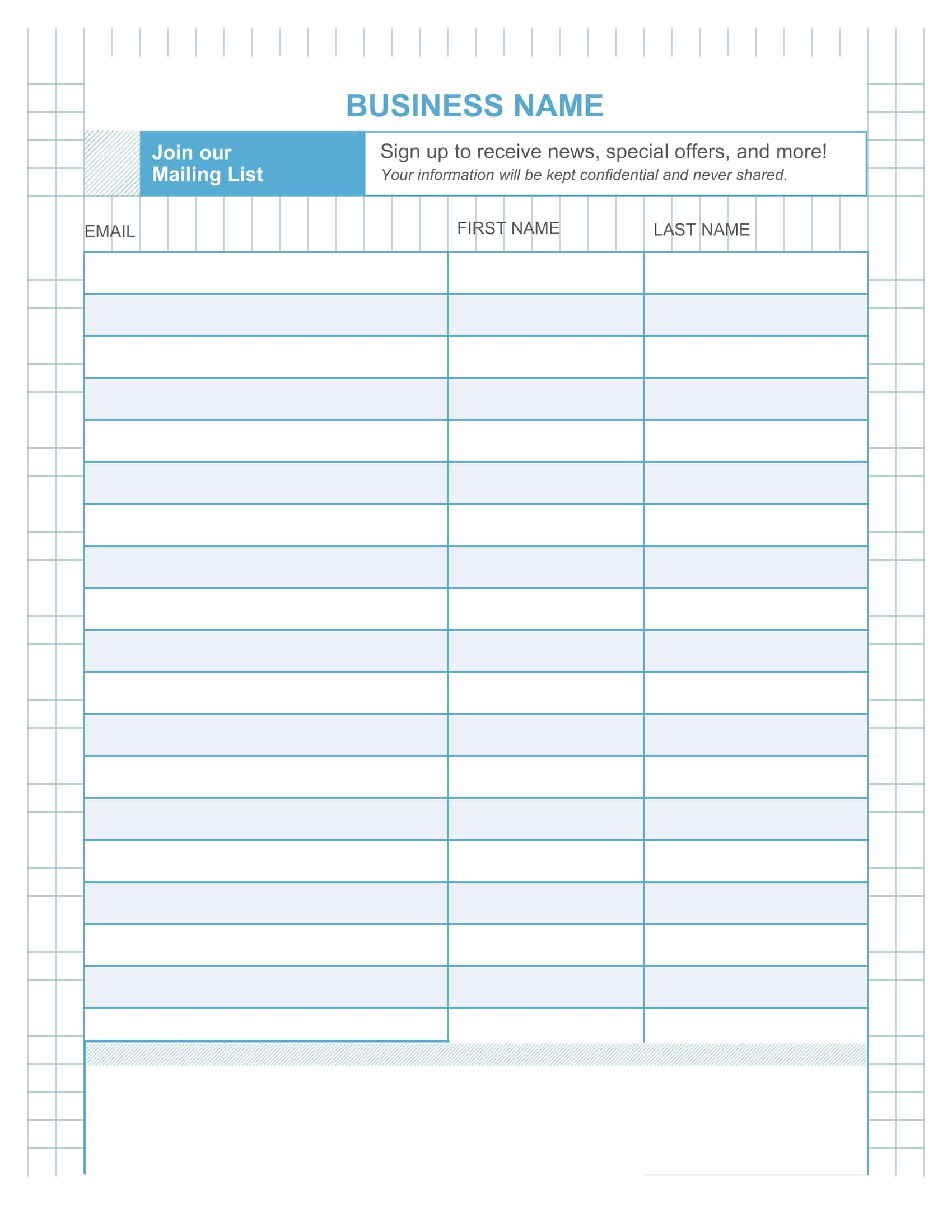 Free Printable Email List Templates [PDF, Word, Excel]