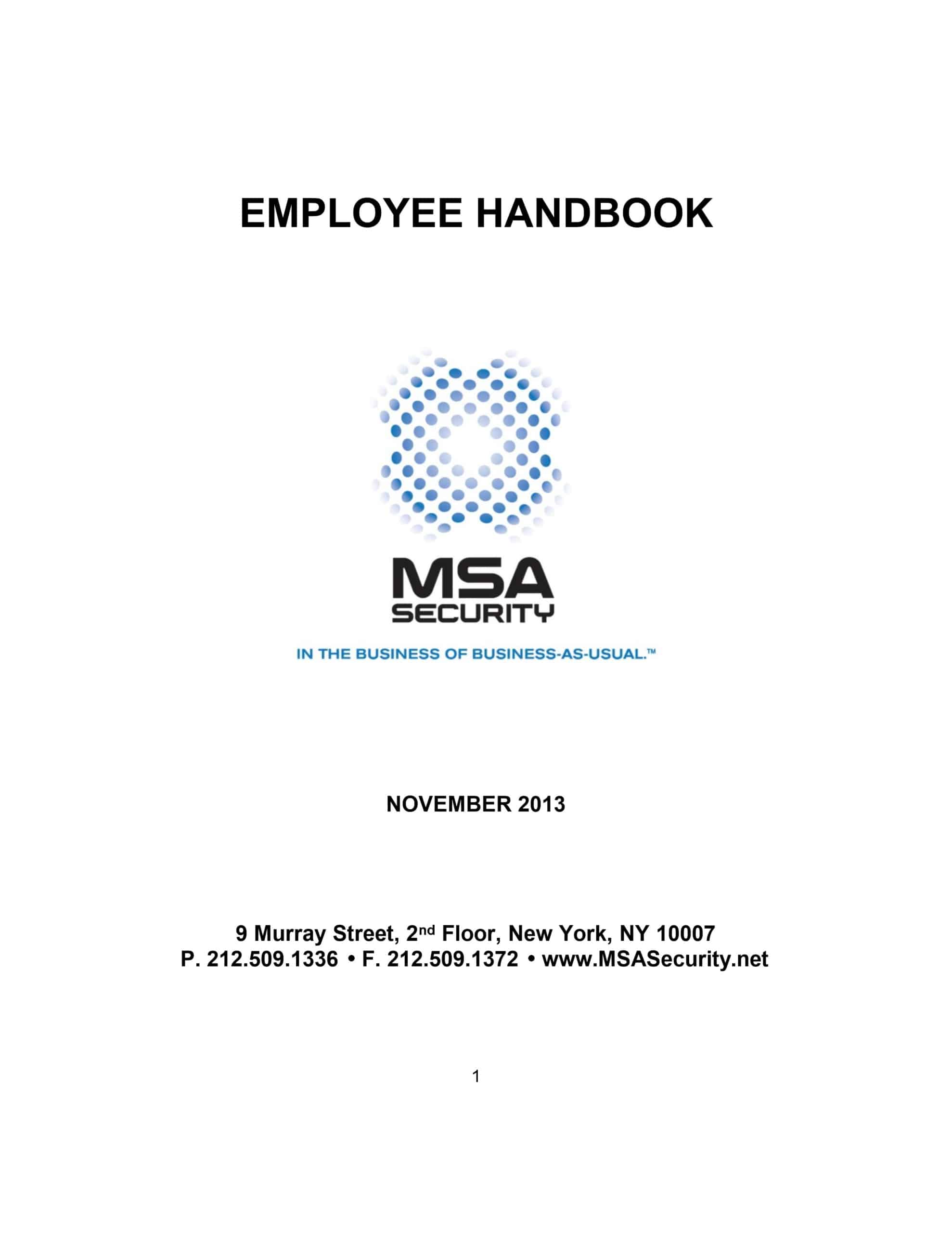 Free Printable Employee Handbook Templates PDF Word Excel 