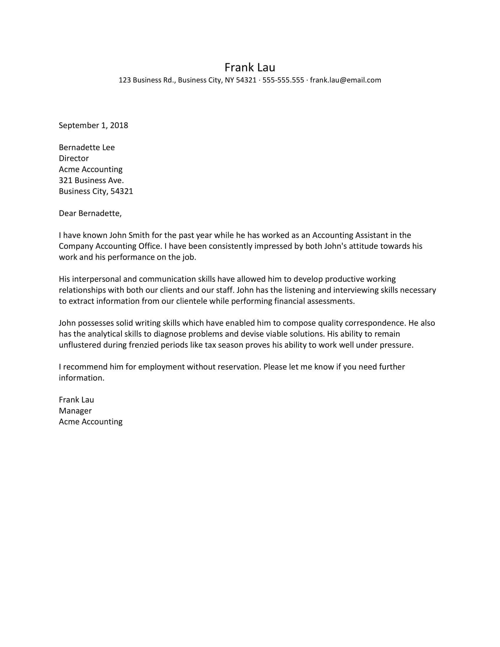 employee recommendation letter from manager employee recommendation letter from manager