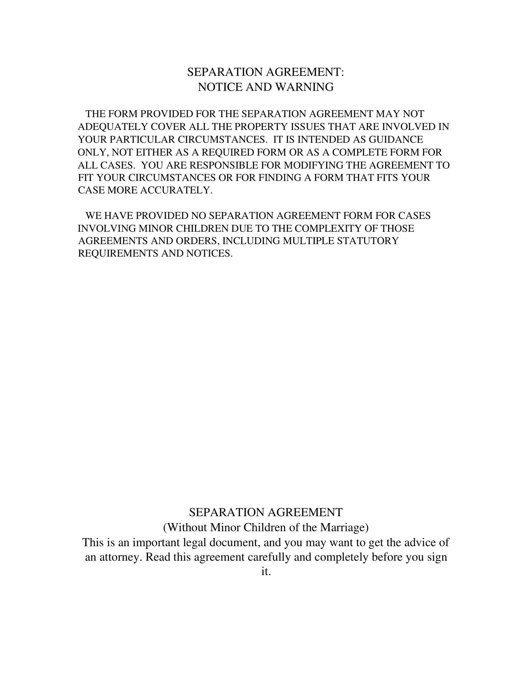 Separation Agreement Ny Template Separation Agreement Ny Template
