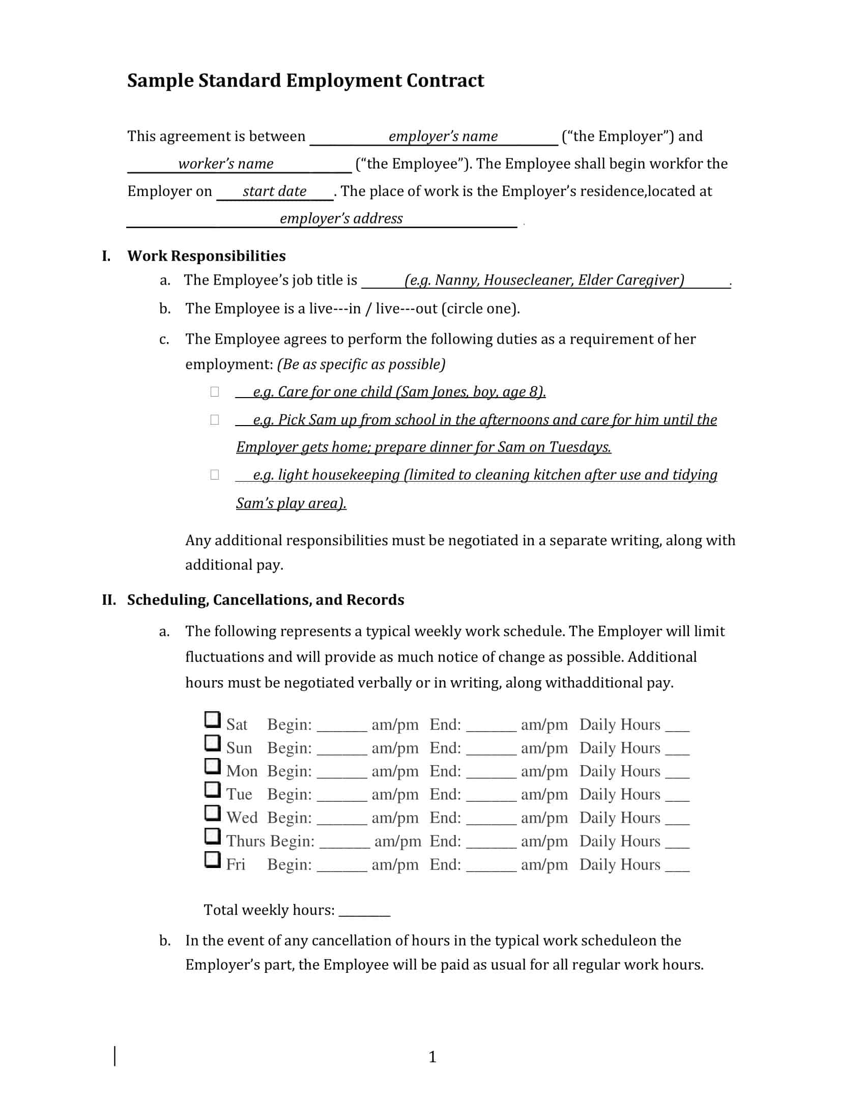 employment agreement contract employment agreement contract