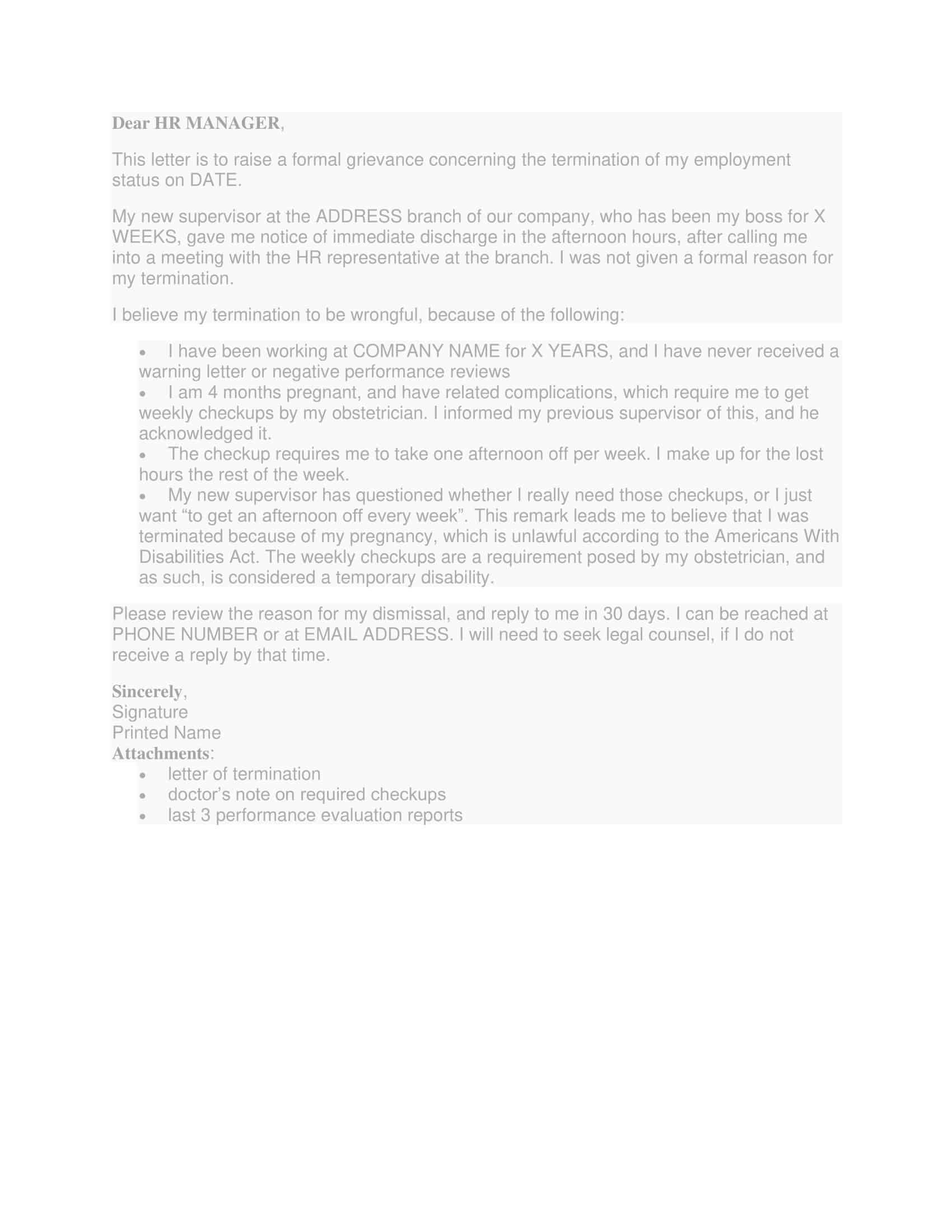 ending a grievance letter ending a grievance letter