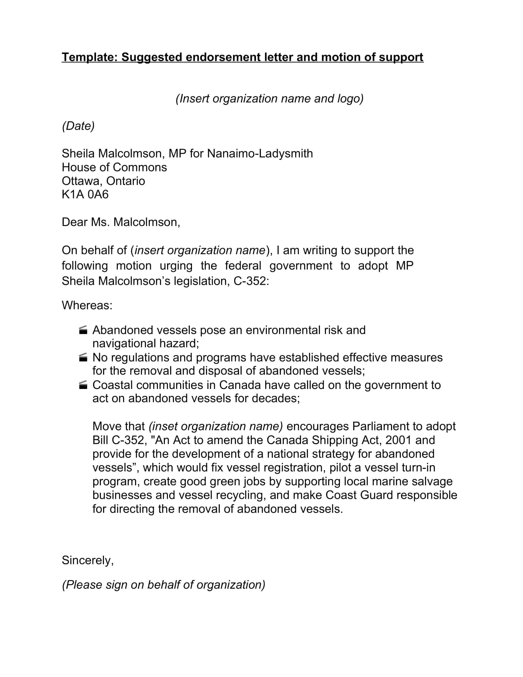 endorsement letter for candidate endorsement letter for candidate