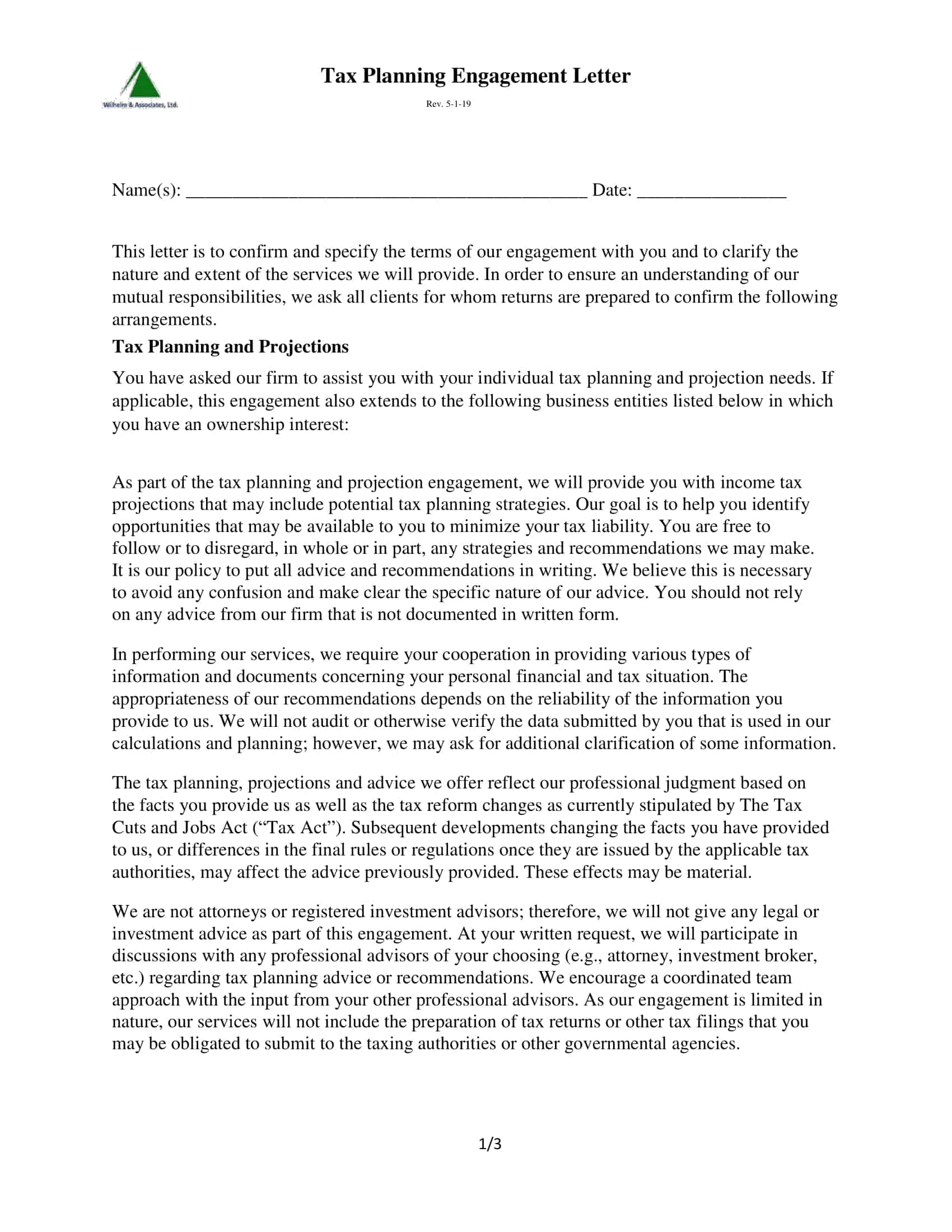 engagement letter audit engagement letter audit