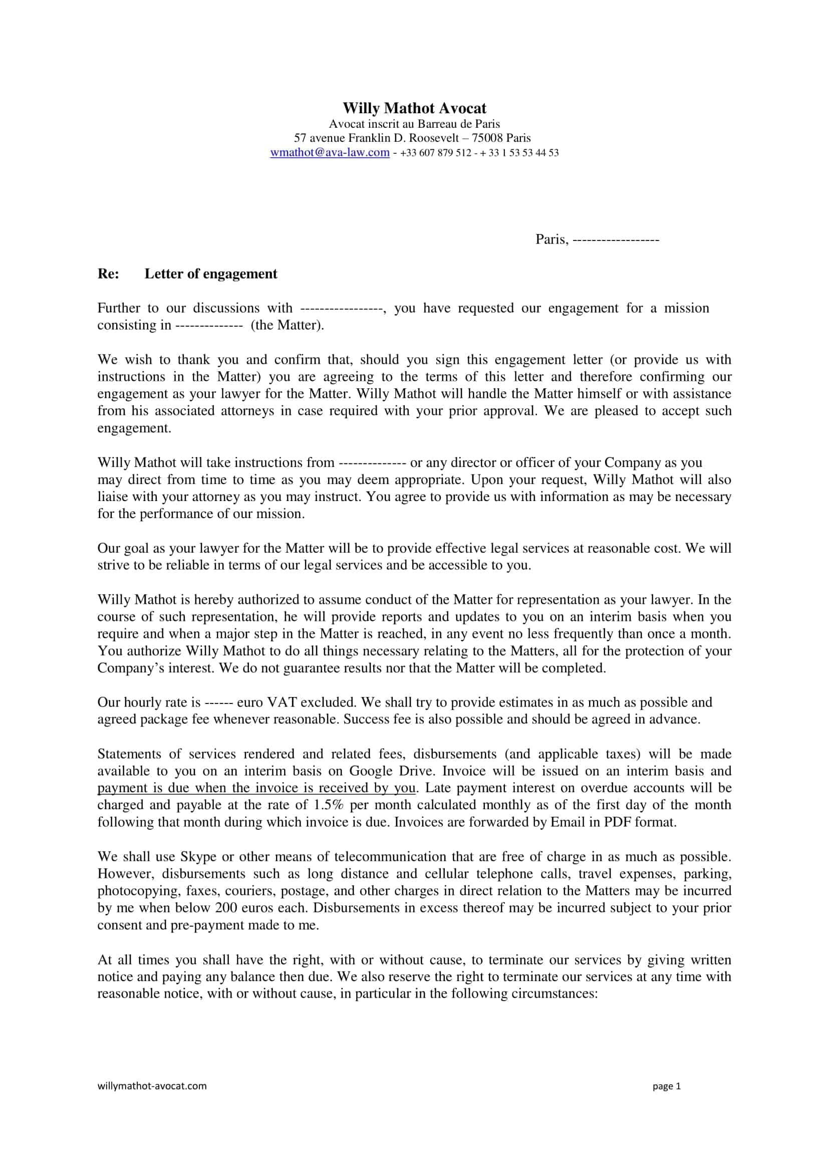 engagement letter sample engagement letter sample