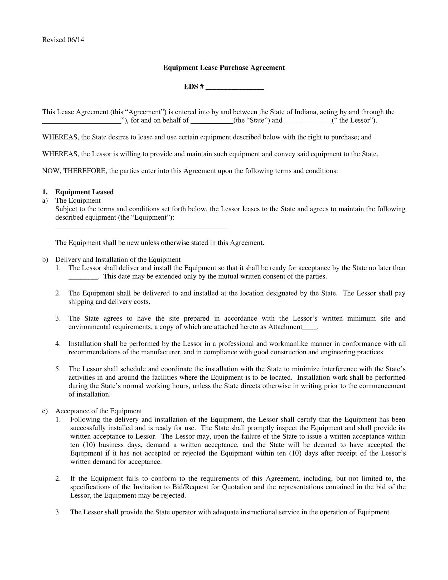 equipment lease agreement template equipment lease agreement template