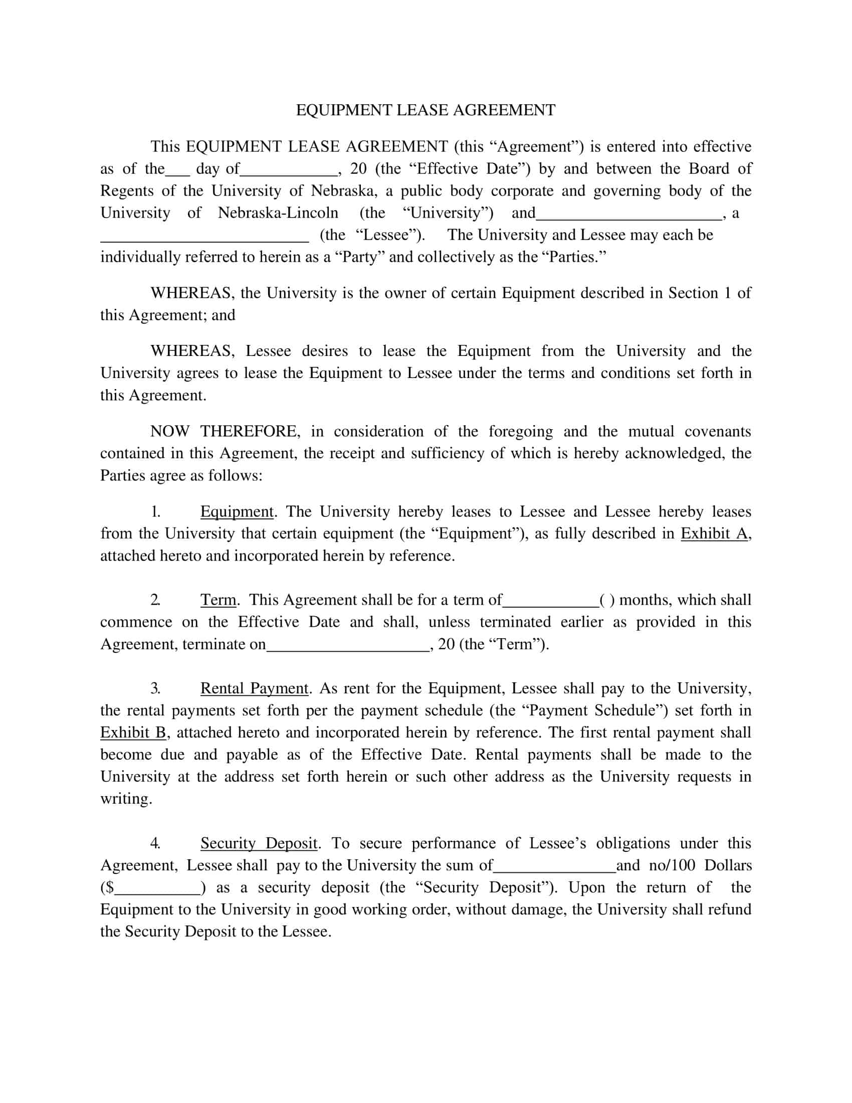 equipment lease agreements equipment lease agreements