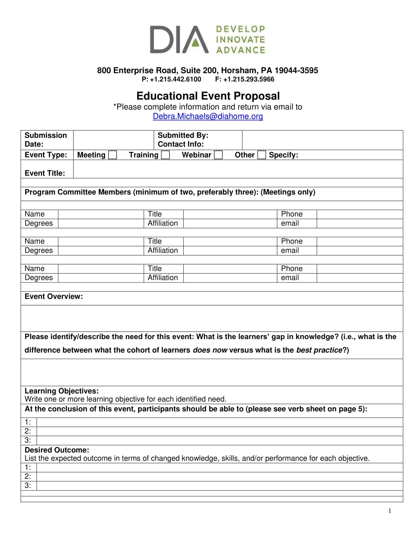 event proposal templates event proposal templates