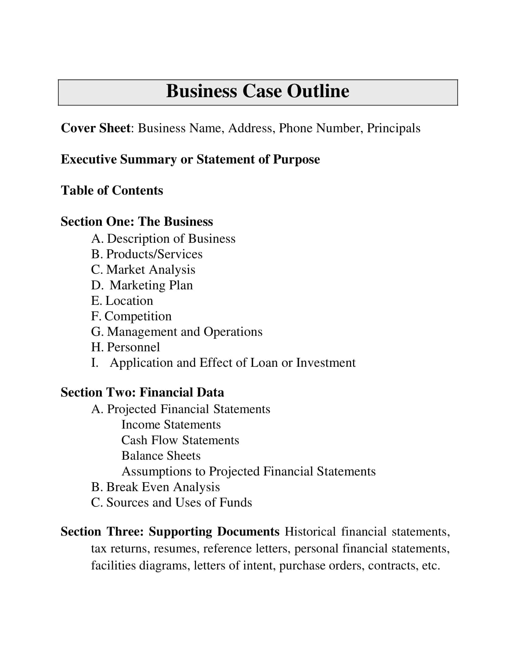 example business case example business case