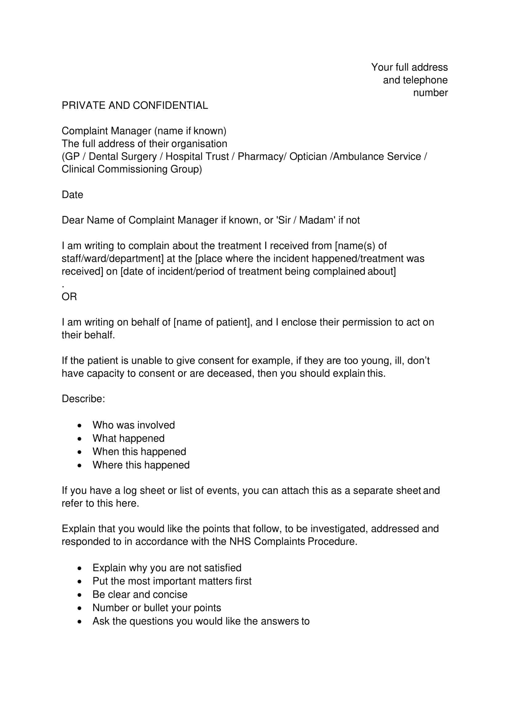 example formal complaint letter example formal complaint letter