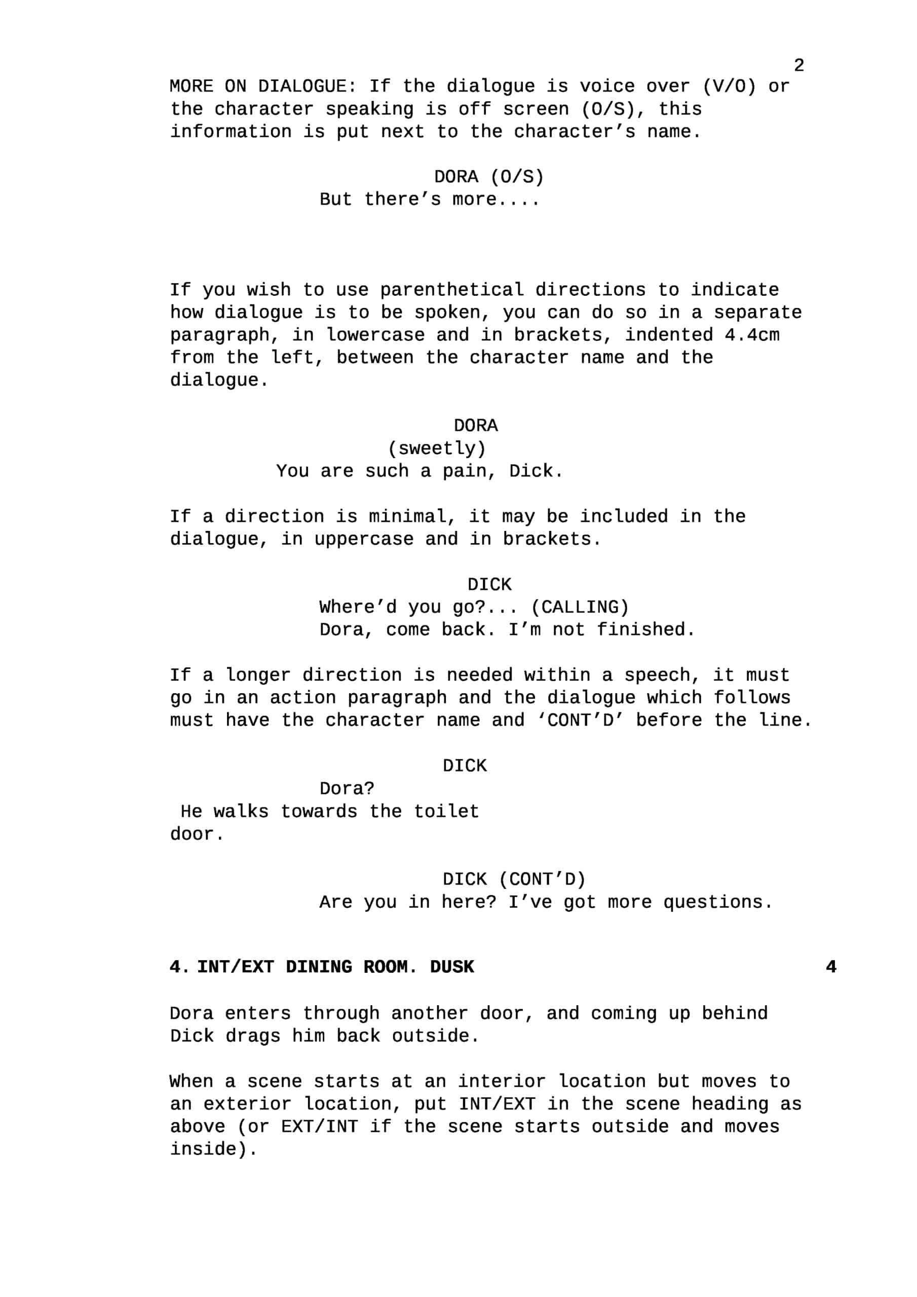 Movie Script Example Movie Script Example