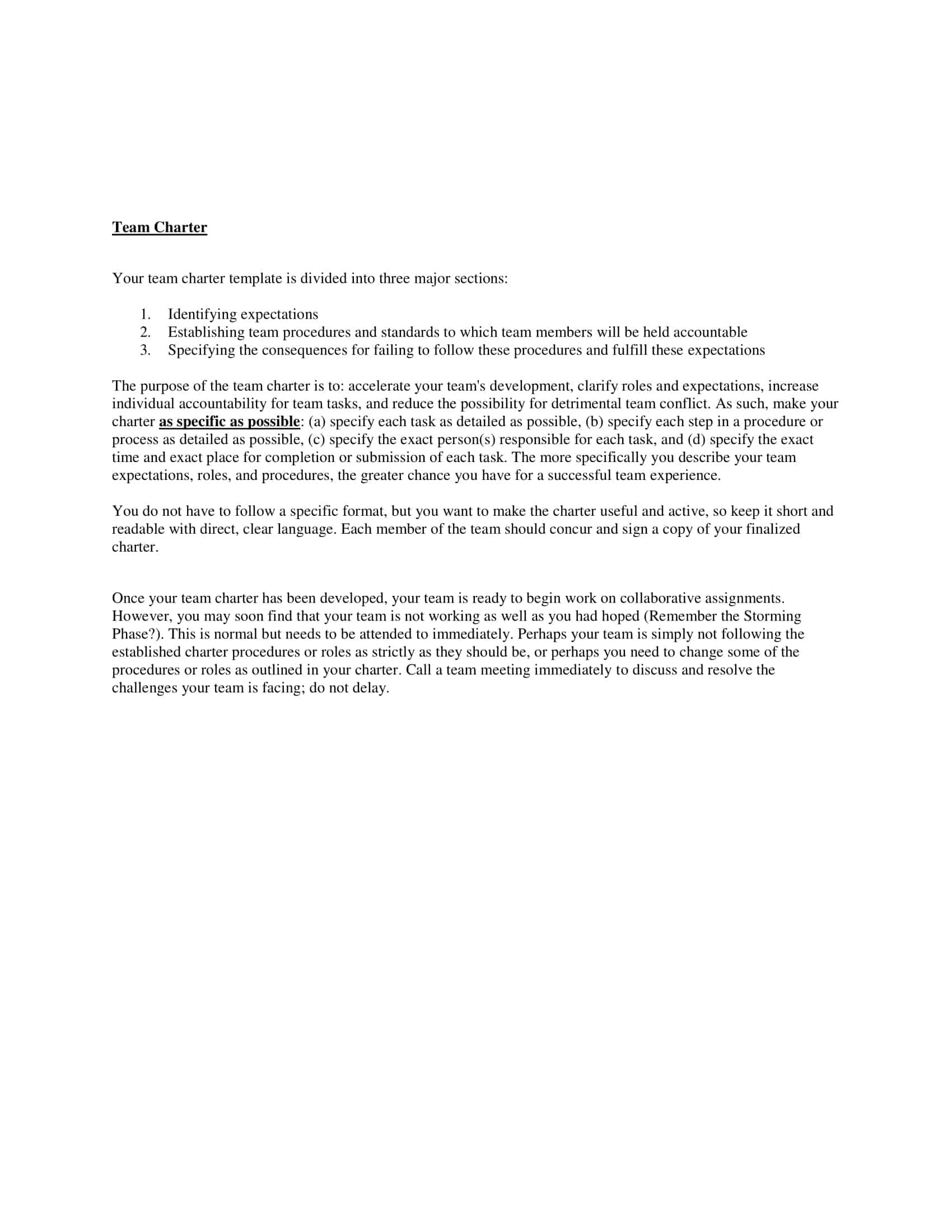 example team charter example team charter