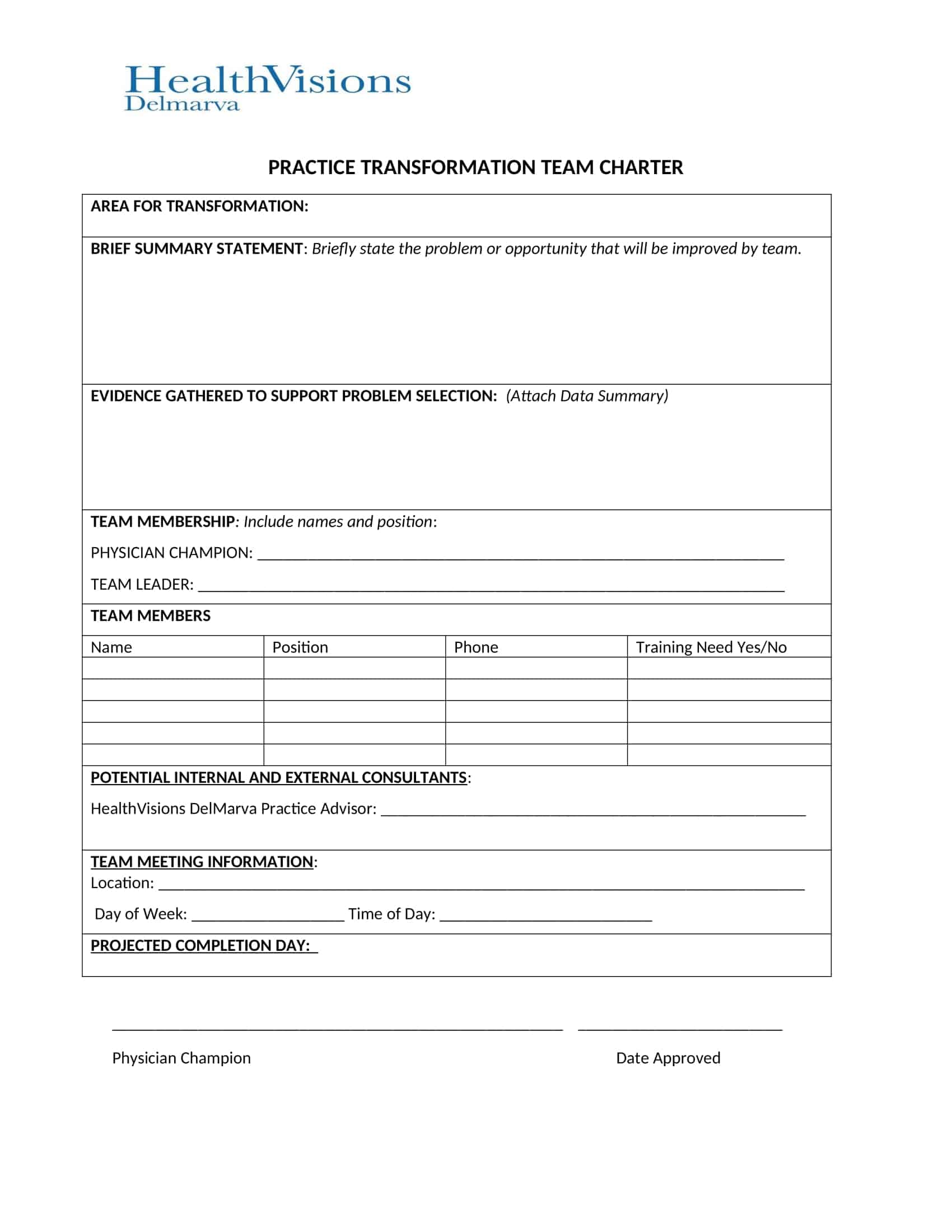 examples of a team charter examples of a team charter