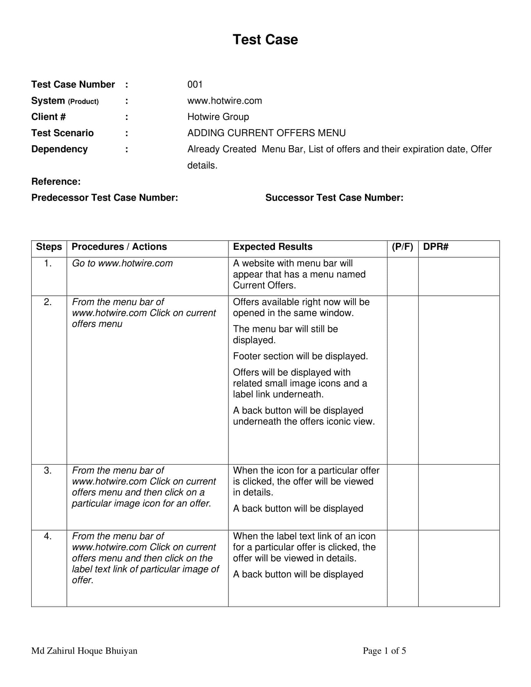 Free Printable Test Case Templates [Word, Excel, PDF]