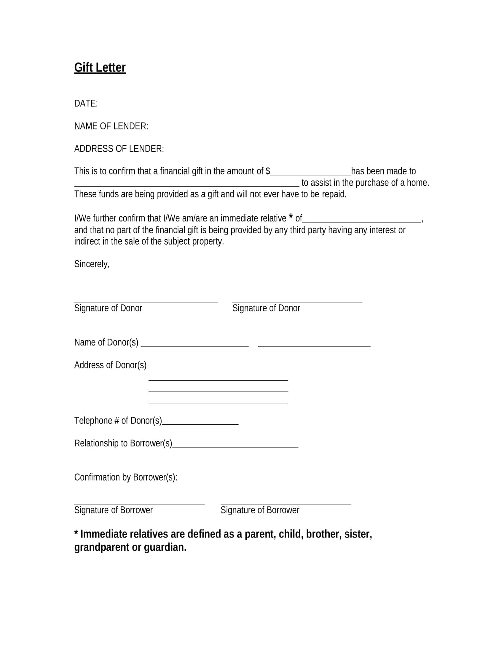 Free Printable Gift Letter Templates Car Boat Mortgage PDF Word Free Printable Gift Letter Templates Car Boat Mortgage PDF Word