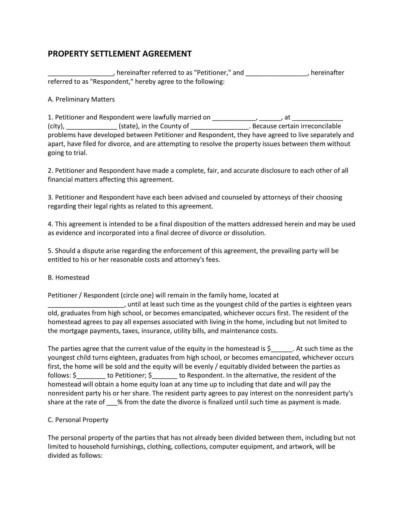 family settlement agreement family settlement agreement
