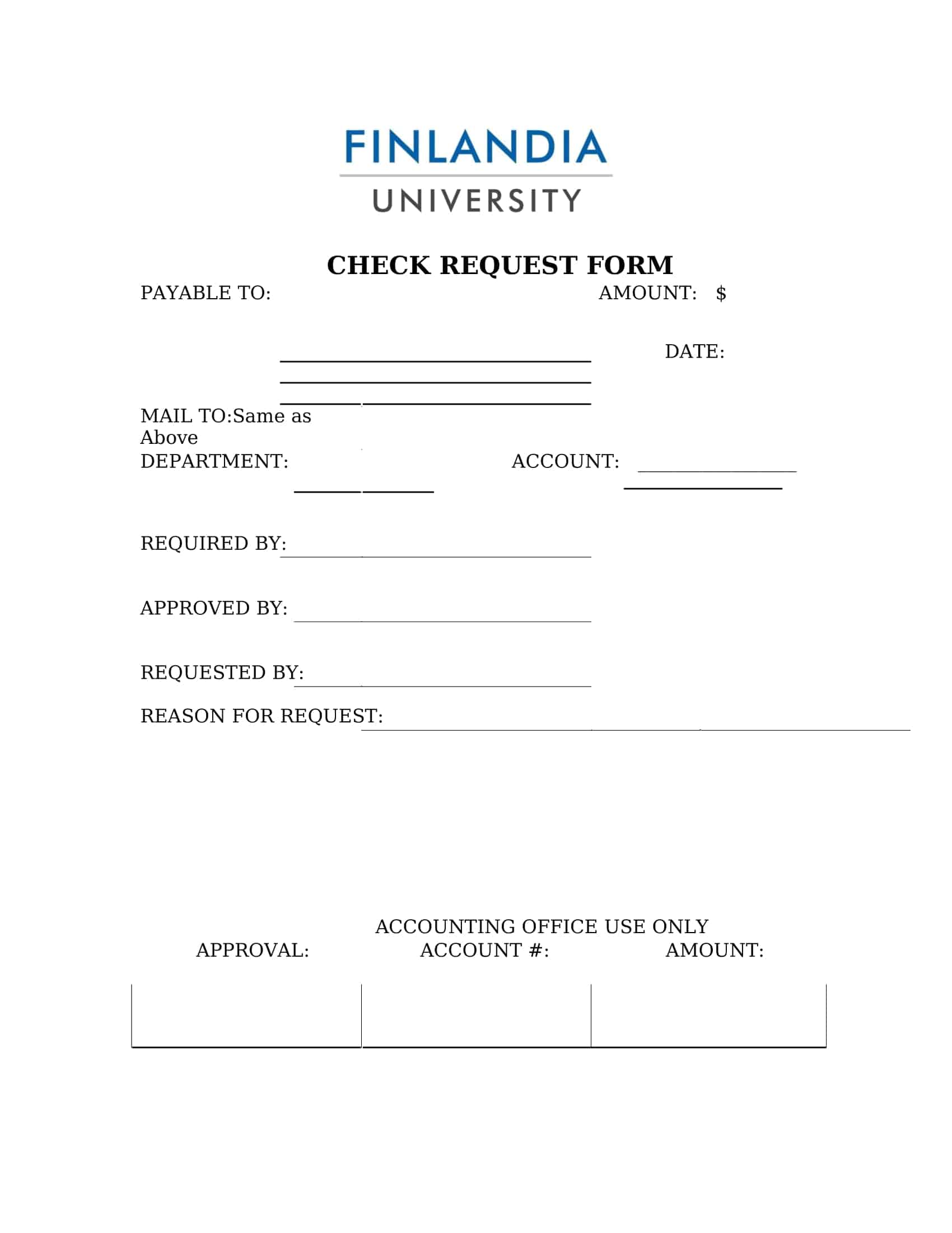 Free Printable Check Request Form Templates [PDF, Word, Excel]