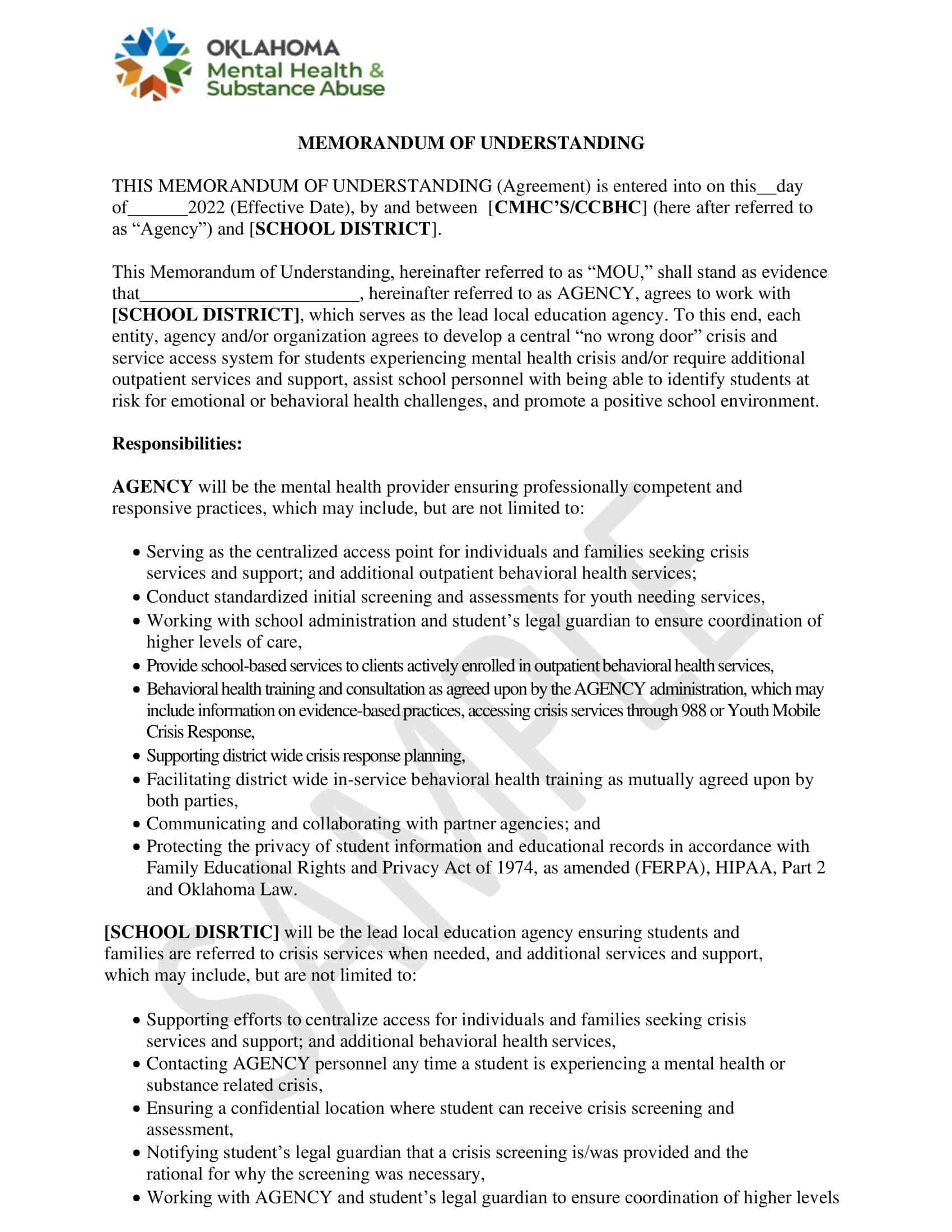 fillable memorandum of understanding fillable memorandum of understanding
