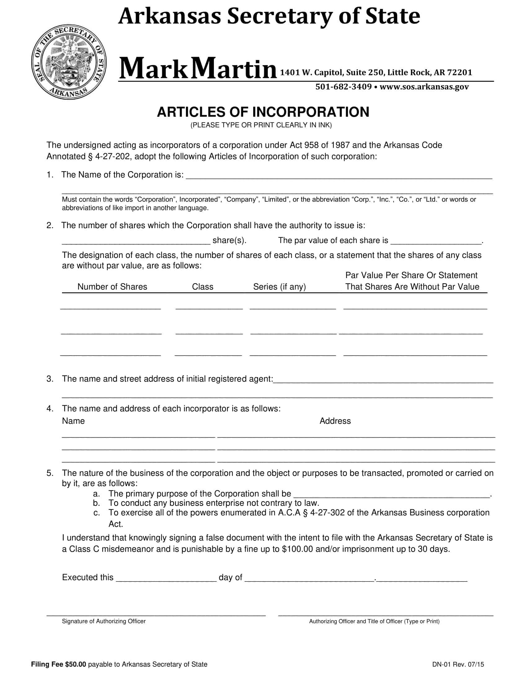 florida articles of incorporation florida articles of incorporation
