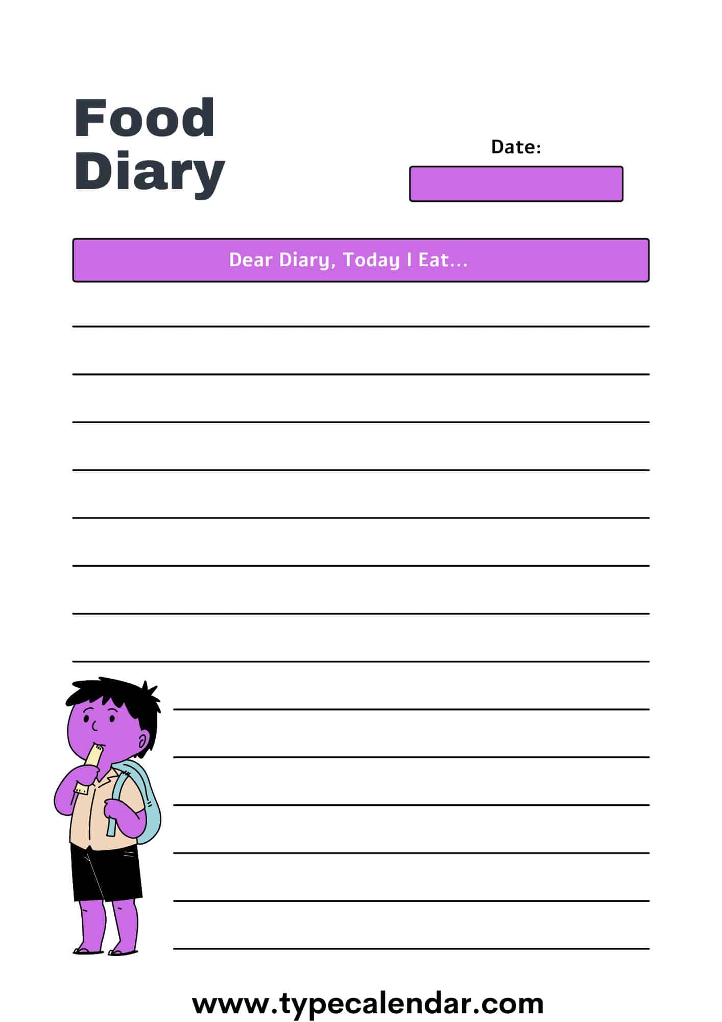 Free Printable Food Diary Templates Word Excel PDF Free Printable Food Diary Templates Word Excel PDF