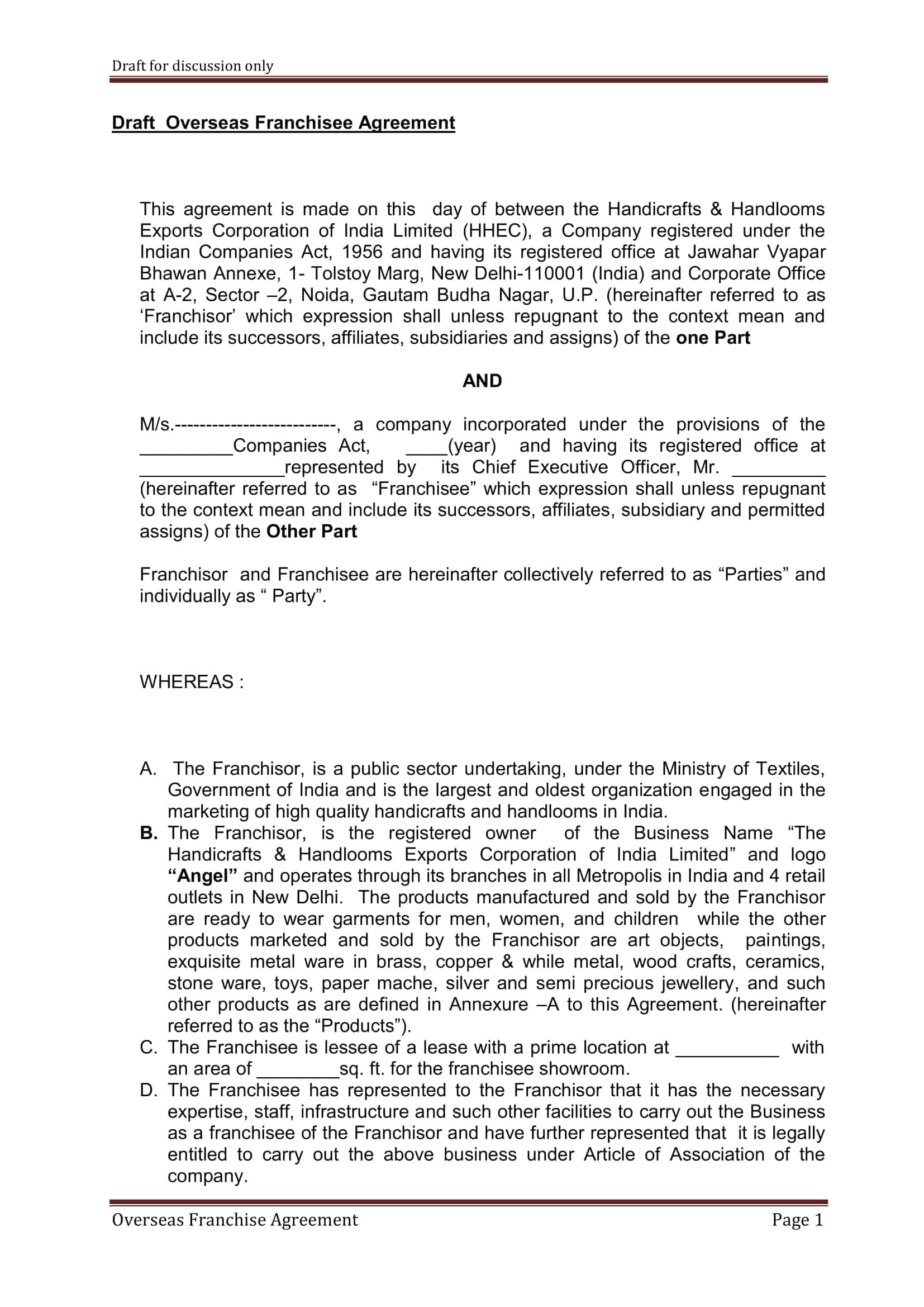 franchise agreement review franchise agreement review