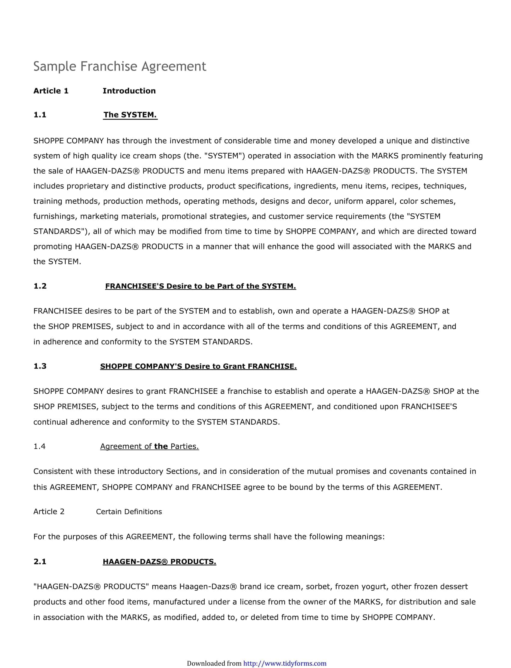 franchising agreement franchising agreement